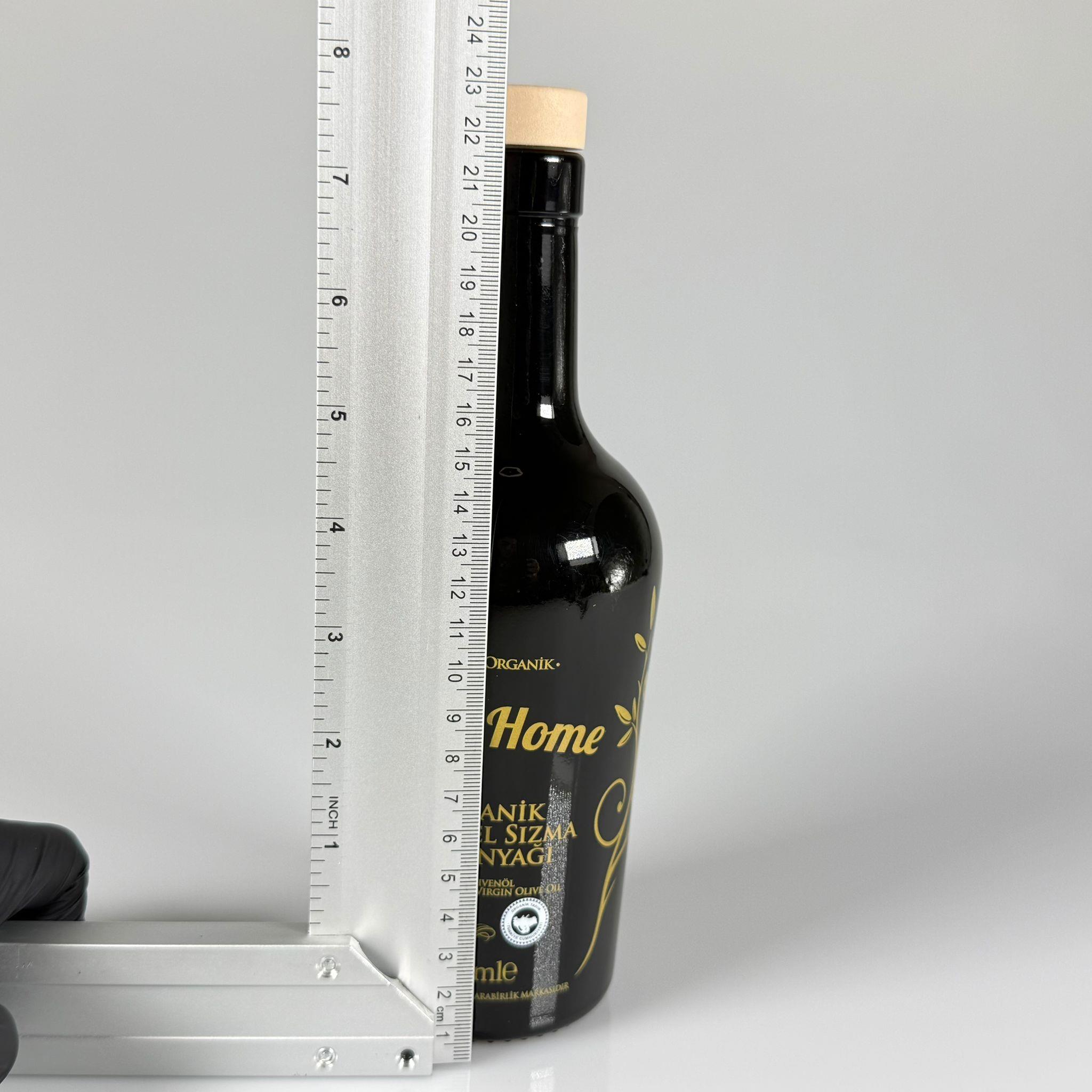 500 CC OLİVE ZEYTİNYAĞ BASKILI SİYAH CAM ŞİŞE + AHŞAP GÖRÜNÜMLÜ SENTETİK MANTAR TIPA - 500 ML TIPALI CAM ŞİŞE