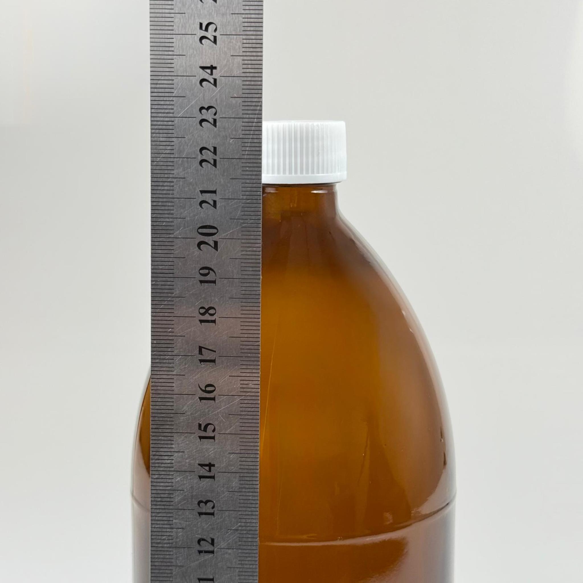 1000 CC AMBER TOMBUL ÖZEL SERİ CAM ŞİŞE - CONTALI BEYAZ KAPAKLI - 1000 ML CAM ECZA ŞİŞESİ - KAHVERENGİ