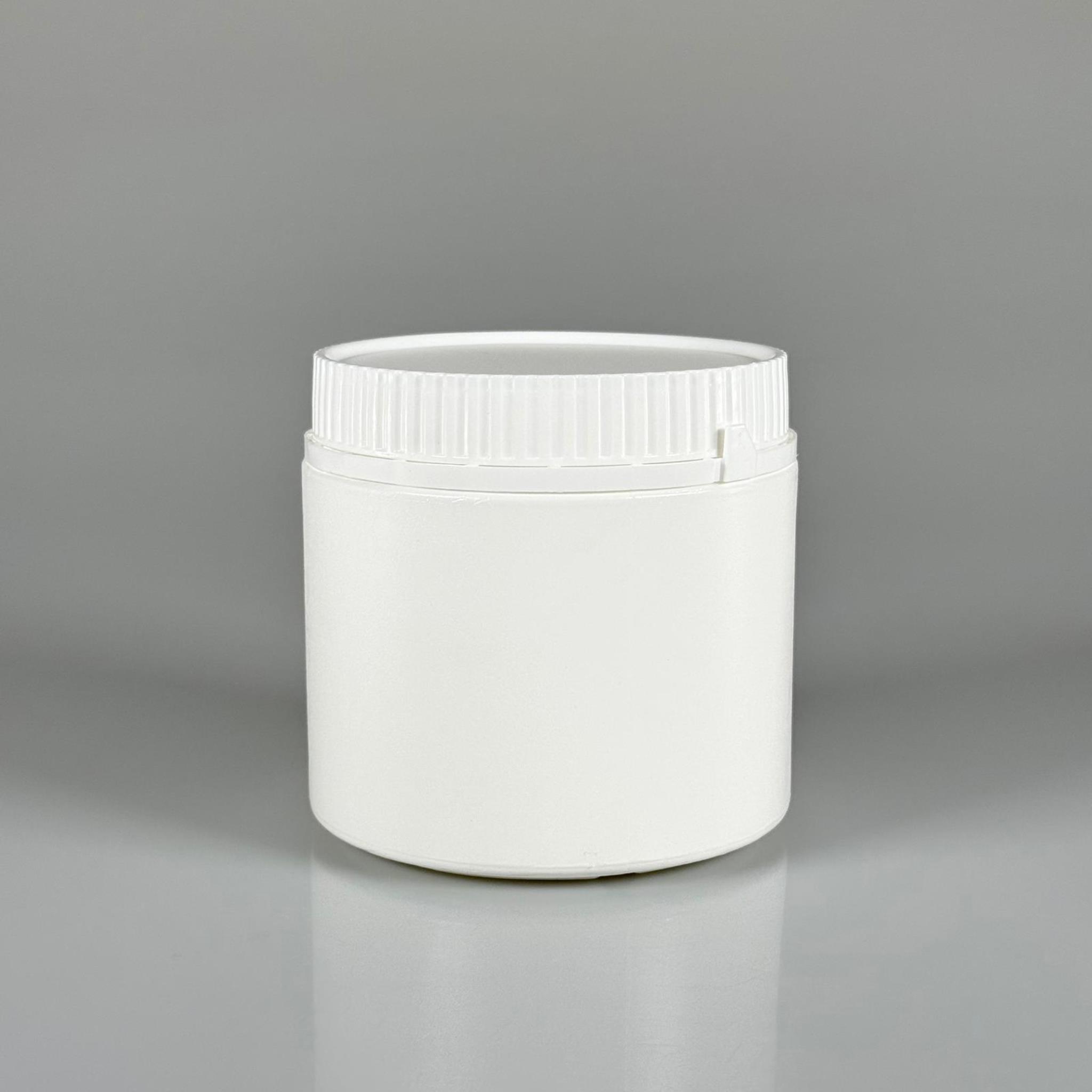 500 CC POMAT KUTUSU KİLİTLİ KAPAKLI BEYAZ - 500 ML PE POLİETİLEN KREM KAVANOZU