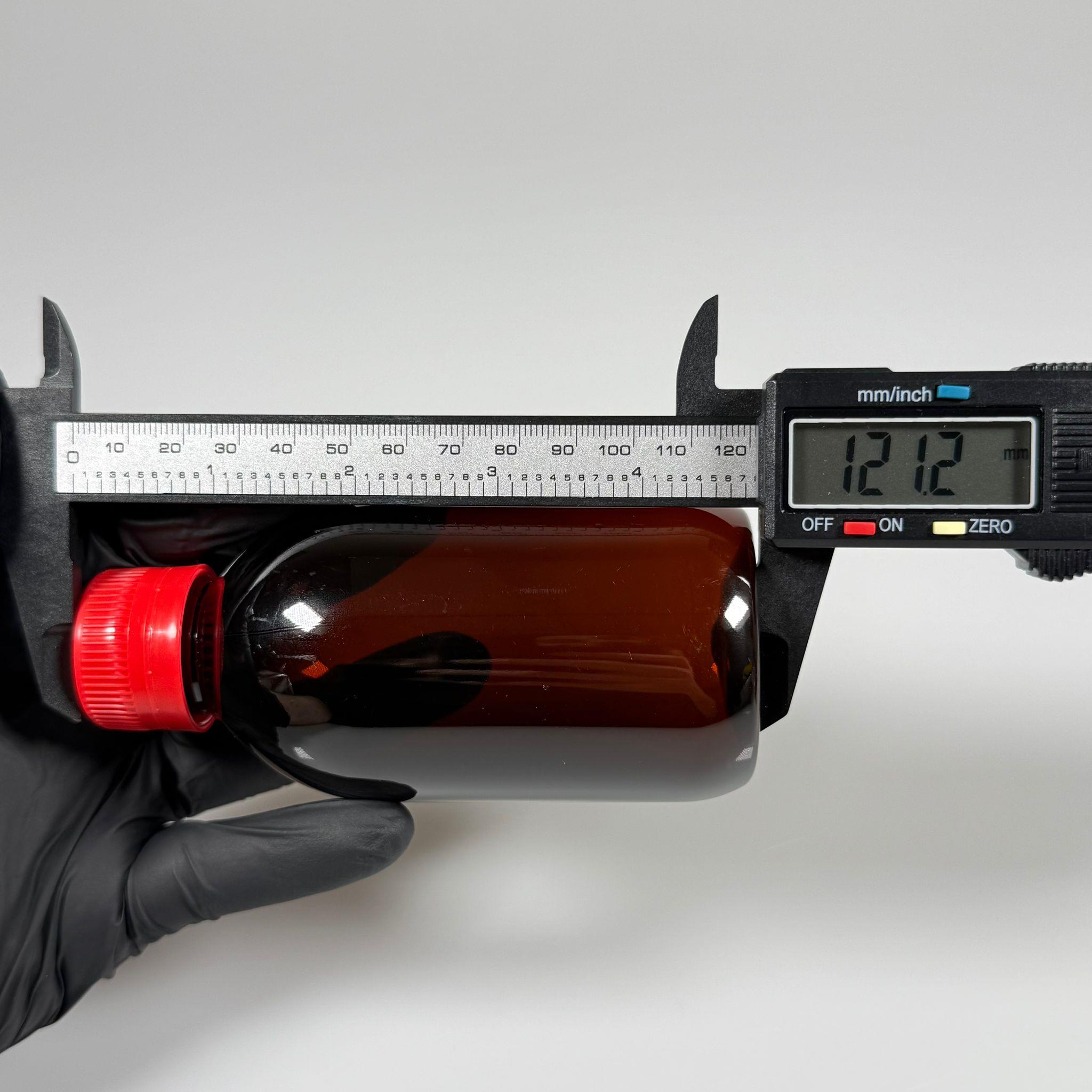 200 CC AMBER PET ECZA ŞİŞESİ - KIRMIZI KİLİTLİ CONTALI KAPAKLI  - 200 ML KAHVERENGİ PLASTİK ŞURUP ŞİŞESİ (21 GR)