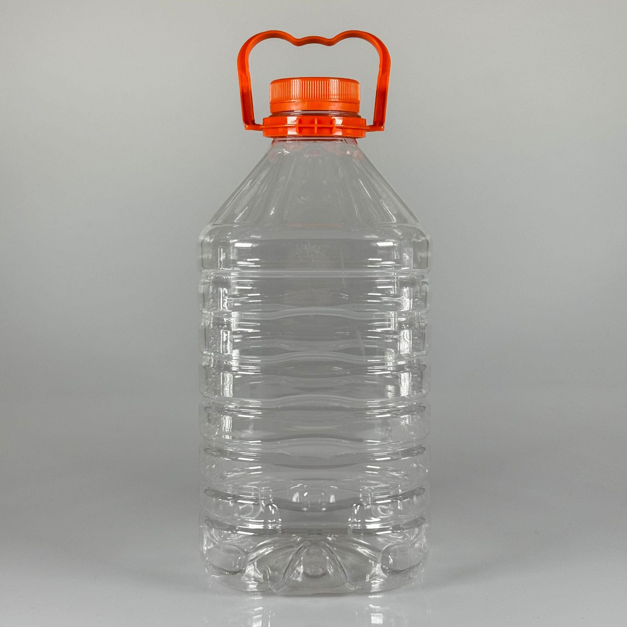 3 LT KÖŞELİ SU PETİ - TURUNCU KAPAKLI TURUNCU KULPLU - 3000 CC PET ŞİŞE
