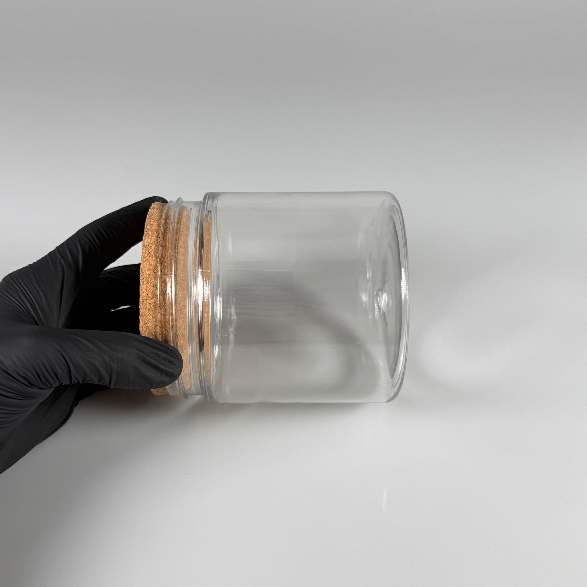 AHŞAP KAPAKLI PLASTİK SAKLAMA KABI - 750 ML SERT PET KAVANOZ + AHŞAP MANTAR KAPAK SET - mutfak, raf düzenleyicileri