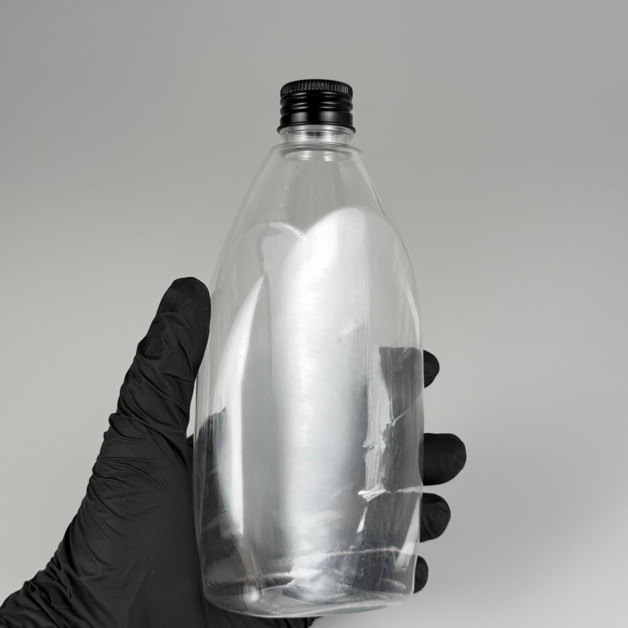 400 CC YASSI PET SIVI SABUN ŞİŞESİ (AĞIZ ÇAPI 24 MM) + KÖPÜK CONTALI SİYAH METAL ALÜMİNYUM KAPAKLI + KOLONYA TIPALI TAKIM - 400 ML KAPAKLI PLASTİK ŞİŞELER