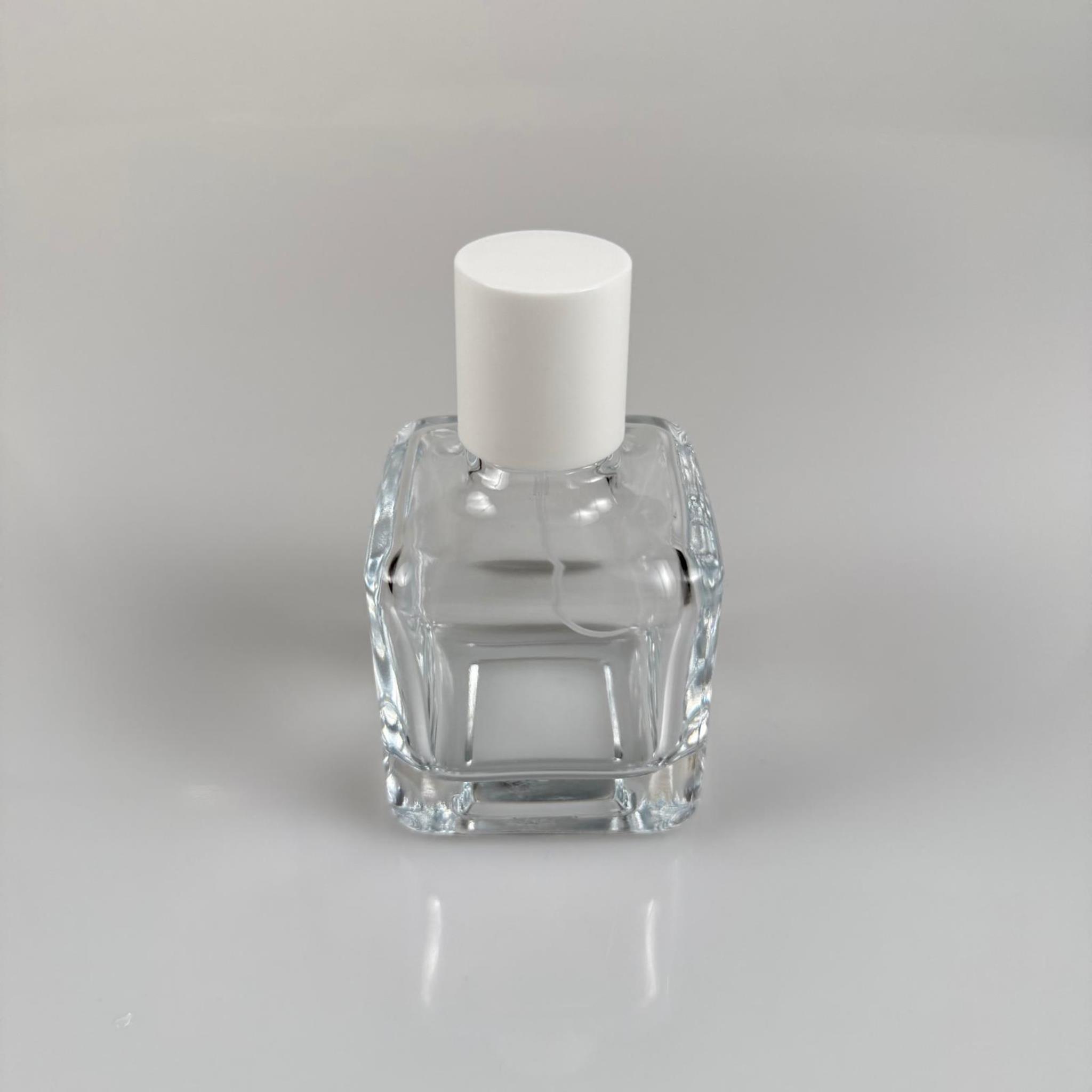 100 ML KARE MODEL LURA PARFÜM ŞİŞESİ - SİYAH METAL SPREYLİ + BEYAZ KAPAKLI (AĞIZ 15 MM GEÇME KOLAY KAPAMA)
