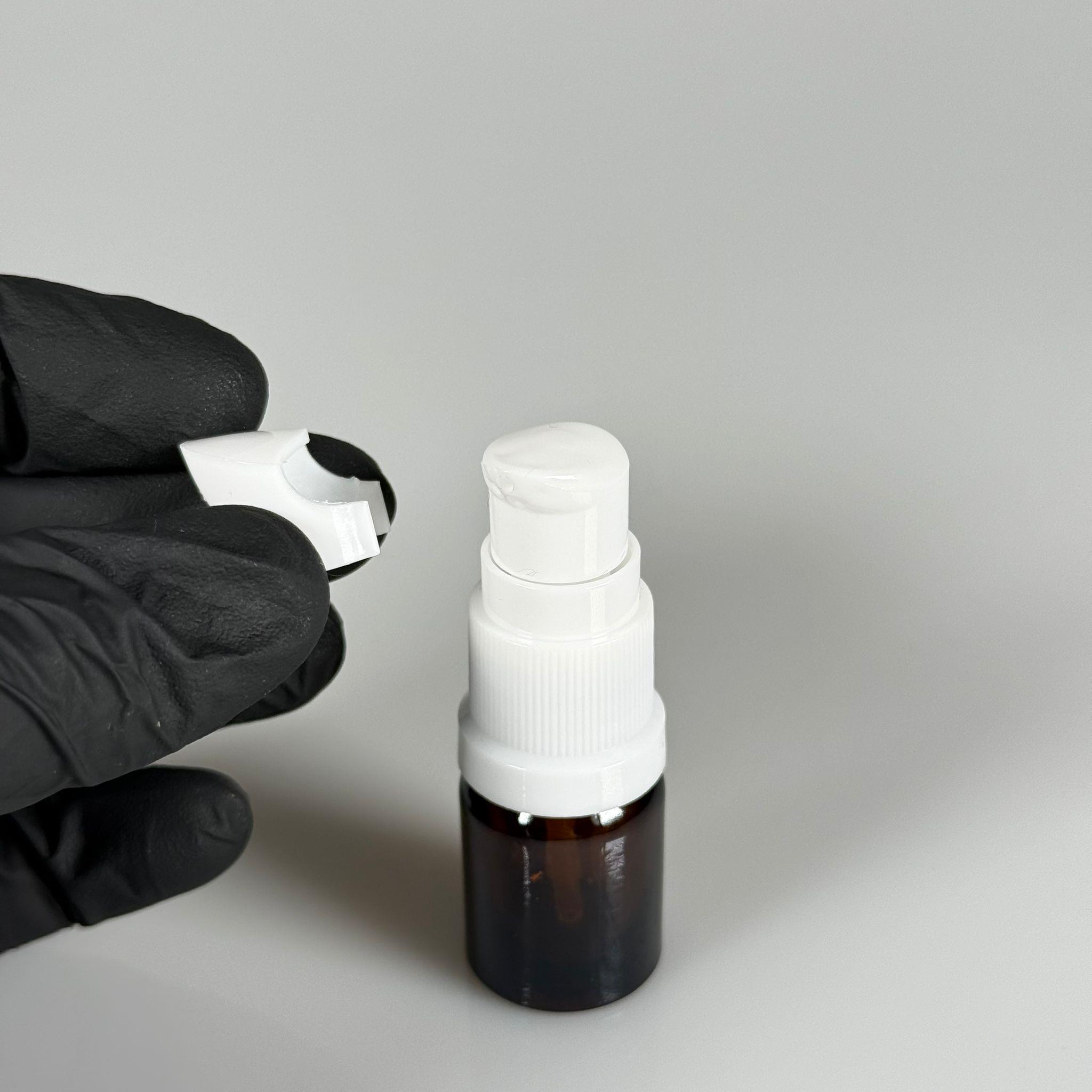 3 CC AMBER CAM ŞİŞE - SIZDIRMAZ ETEKLİ BEYAZ LOSYON POMPALI TAKIM - 3 ML LOSYON ŞİŞESİ - YAĞ, KREM GİBİ YOĞUN KIVAMLI SIVILAR İÇİN CAM AMBALAJ