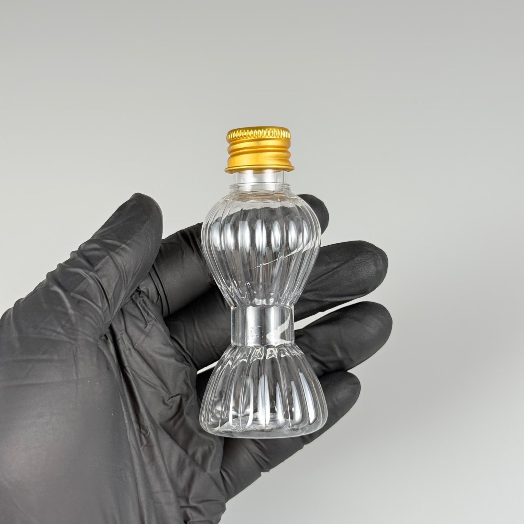 40 CC MİNİ PIRLANTA ŞİŞE + KÖPÜK CONTALI GOLD  ALÜMİNYUM METAL KAPAKLI TAKIM - 40 ML CAMPET ŞİŞE