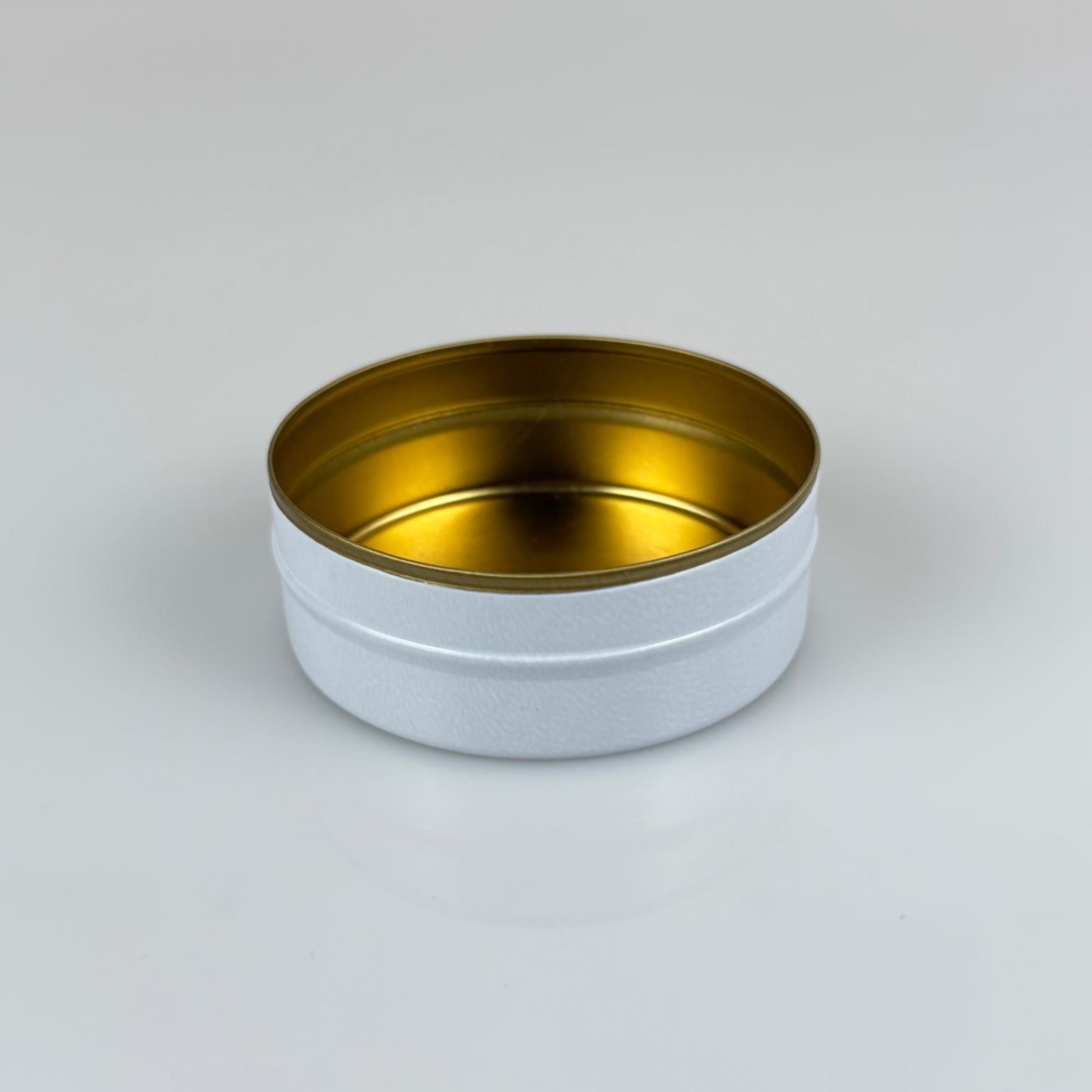 100 CC TENEKE KUTU - BEYAZ - KAPAKSIZ - METAL AMBALAJ - MUM TENEKESİ 74 X 27 MM