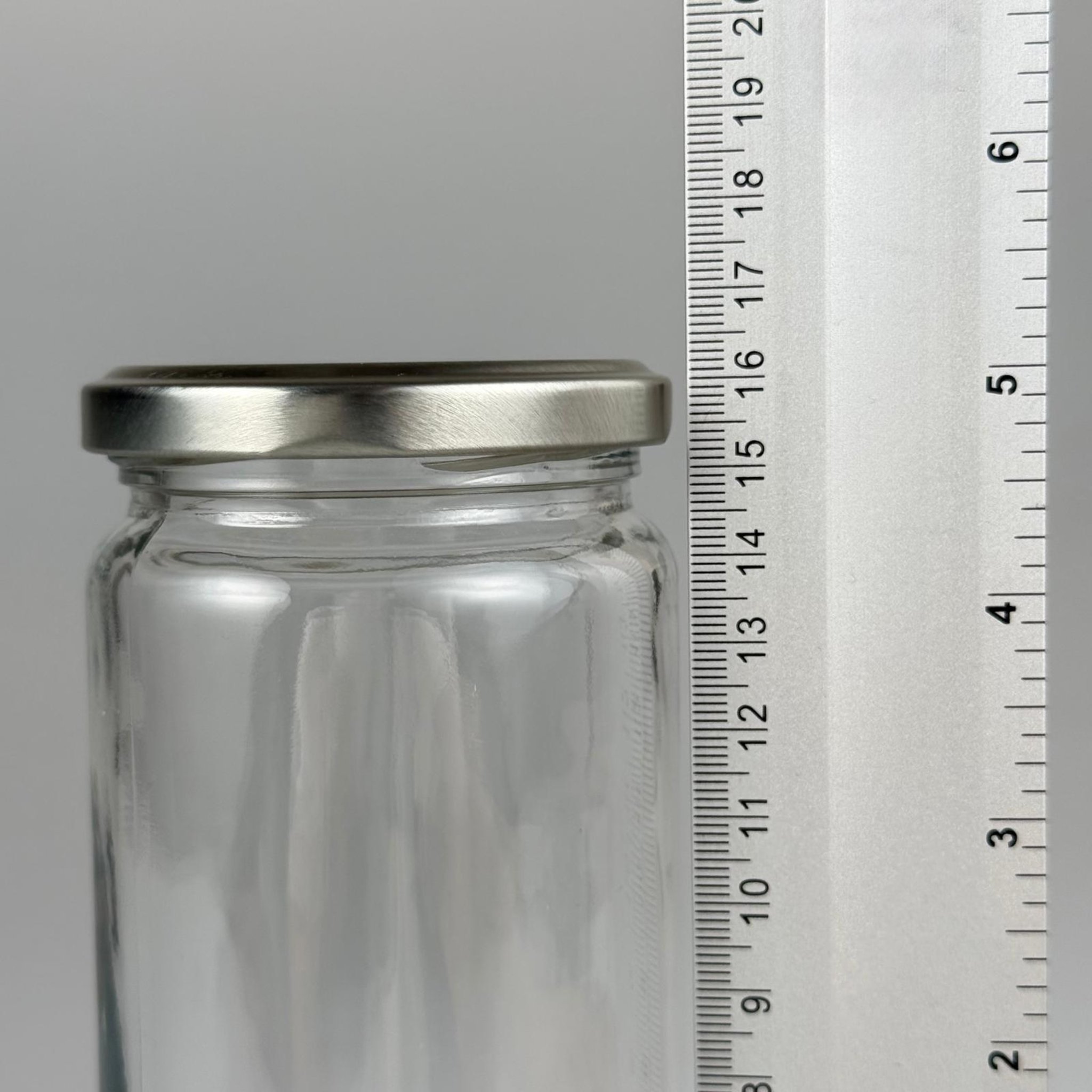 500 CC UZUN KAVANOZ - GÜMÜŞ METAL KAPAKLI - 500 ML BORU TİP CAM KAVANOZ