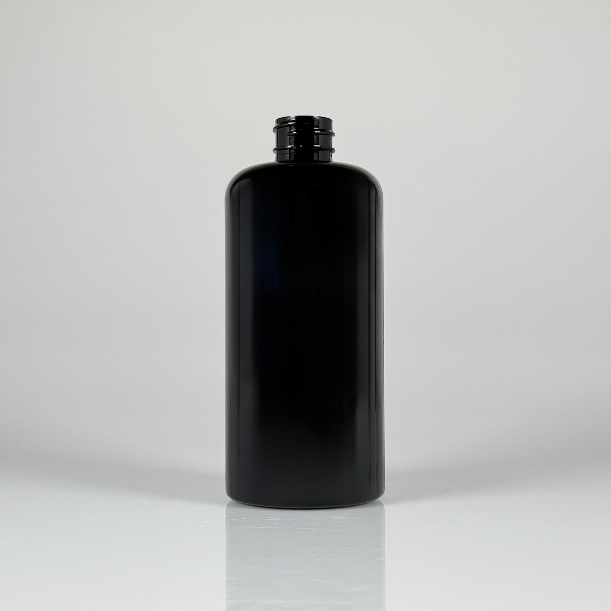 500 CC SİYAH UZUN SİLİNDİR PET ŞİŞE KALIN (26 GR) KAPAKSIZ - 28 AĞIZ - 500 ML PET ŞİŞE