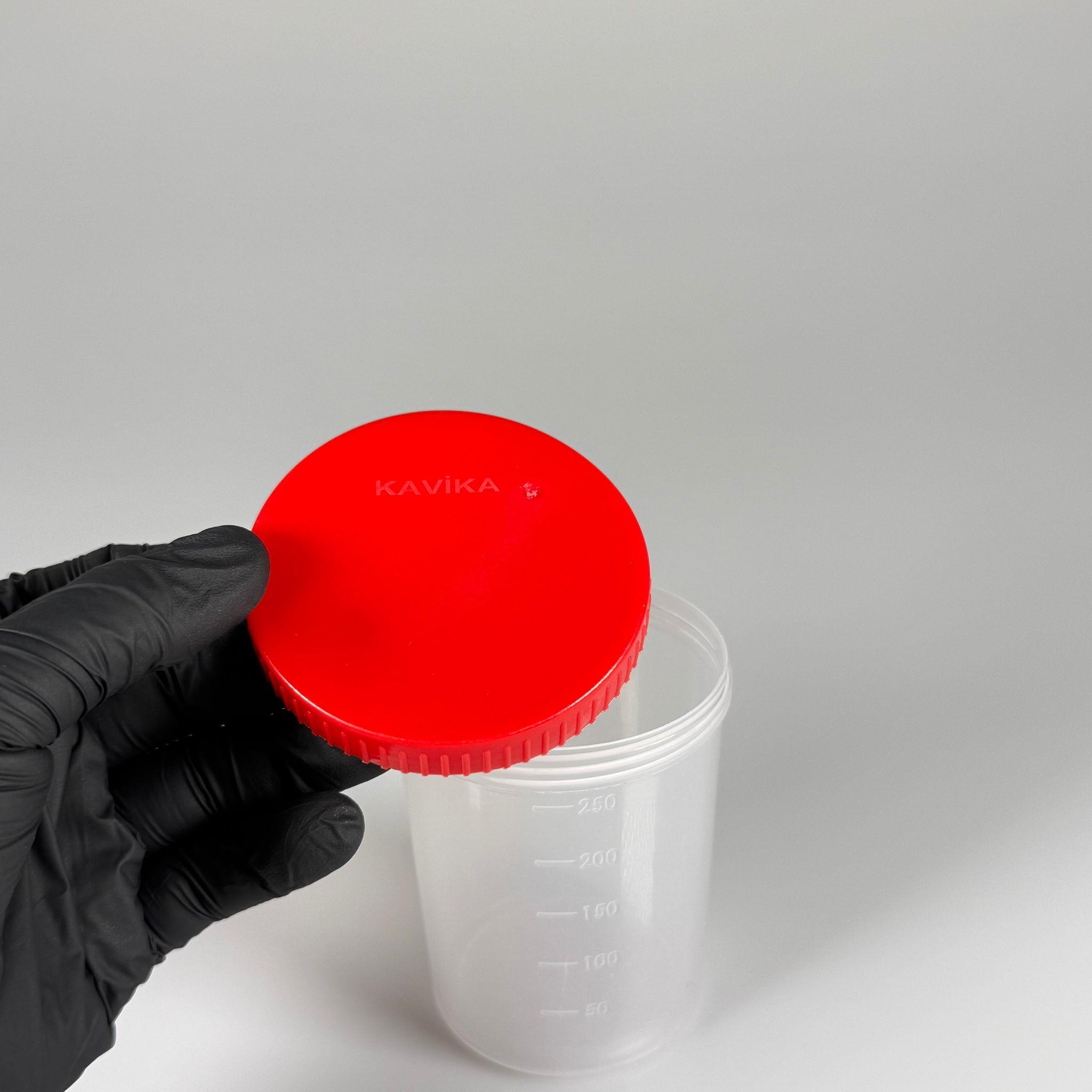 250 CC ŞEFFAF NUMUNE KABI + SIZDIRMAZ KIRMIZI KAPAK - OTEL, LABORATUVAR, YEMEKHANE, RESTORAN. HASTANE VB İÇİN KAVİKA NUMUNE KAVANOZU - GIDAYA UYGUN PAKETLİ ÖRNEK KAVANOZLARI