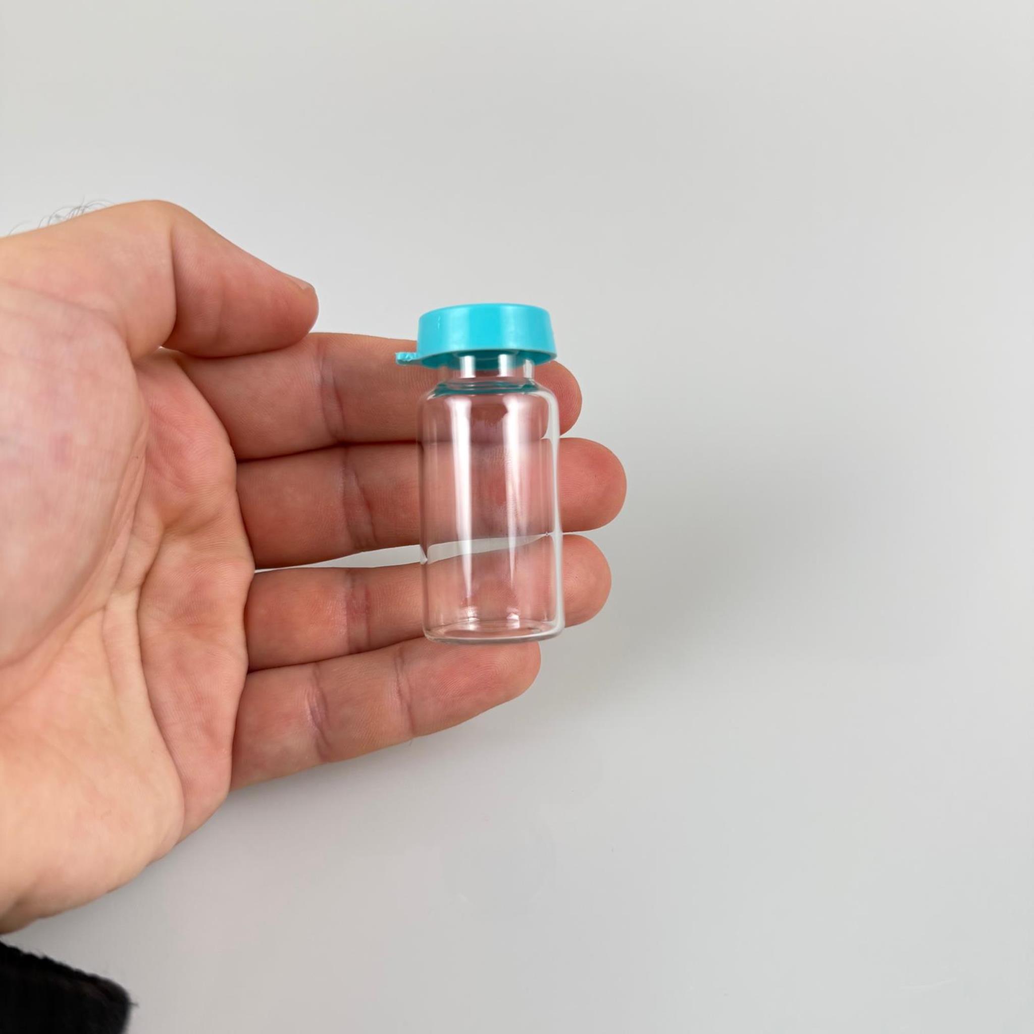 12 ML SIZDIRMAZ KAPAKLI CAM ŞİŞE - 12 CC TURKUAZ GEÇME KAPAKLI CAM ŞİŞE (ELLE KAPANIR)