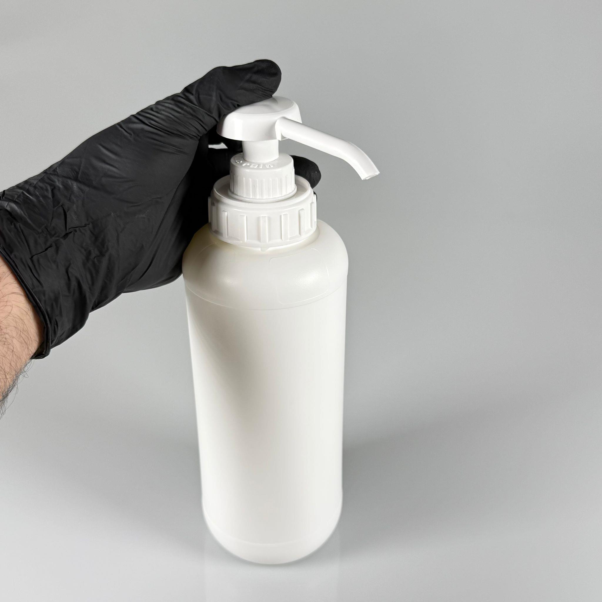 SOS, KETÇAP, ŞURUP, KİMYASAL, JEL VB İÇİN BOŞ DOZAJLI POMPALI POLİETİLEN PLASTİK ŞİŞE - 1000 CC BEYAZ