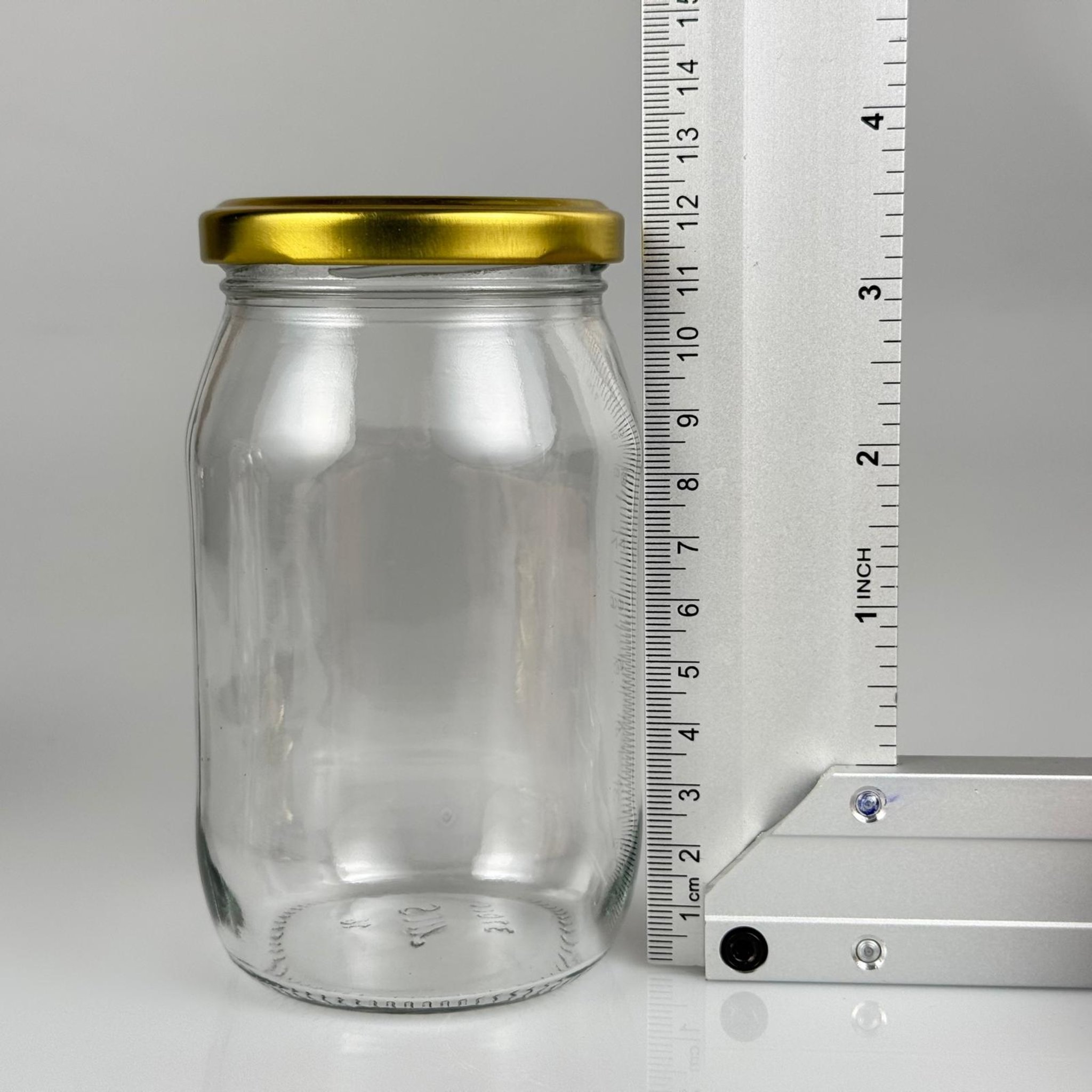 370 CC STANDART KAVANOZ + GOLD METAL KAPAKLI + KENDİNDEN YAPIŞKANLI KÖPÜK CONTALI TAKIM - 370 ML CAM KAVANOZ
