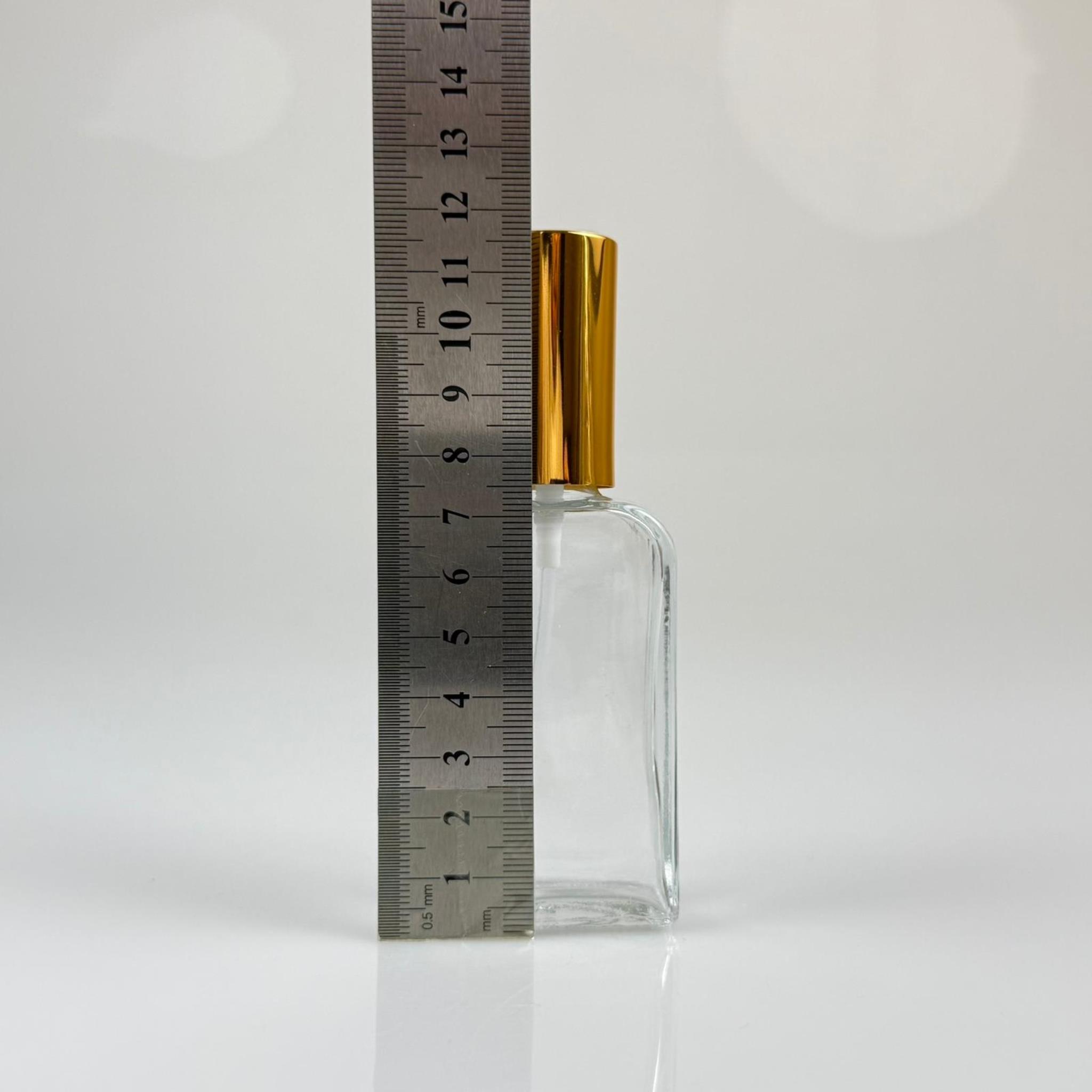 50 CC YASSI DİKDÖRTGEN CAM ŞİŞE - VİDALI GOLD SPREYLİ PARFÜM KOLONYA ŞİŞESİ TAKIM - 50 ML PRESTİJLİ ŞİŞE