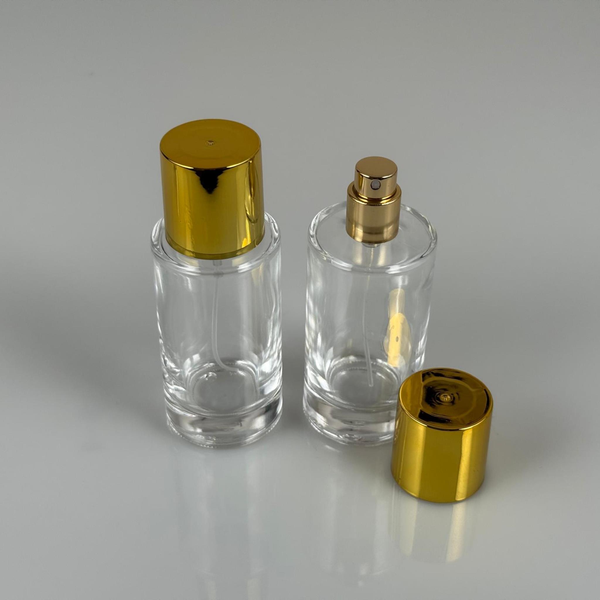 50 ML SİLİNDİR MODEL MARS PARFÜM ŞİŞESİ - GOLD METAL SPREYLİ + GOLD GENİŞ KAPAKLI (AĞIZ 15 MM GEÇME KOLAY KAPAMA)