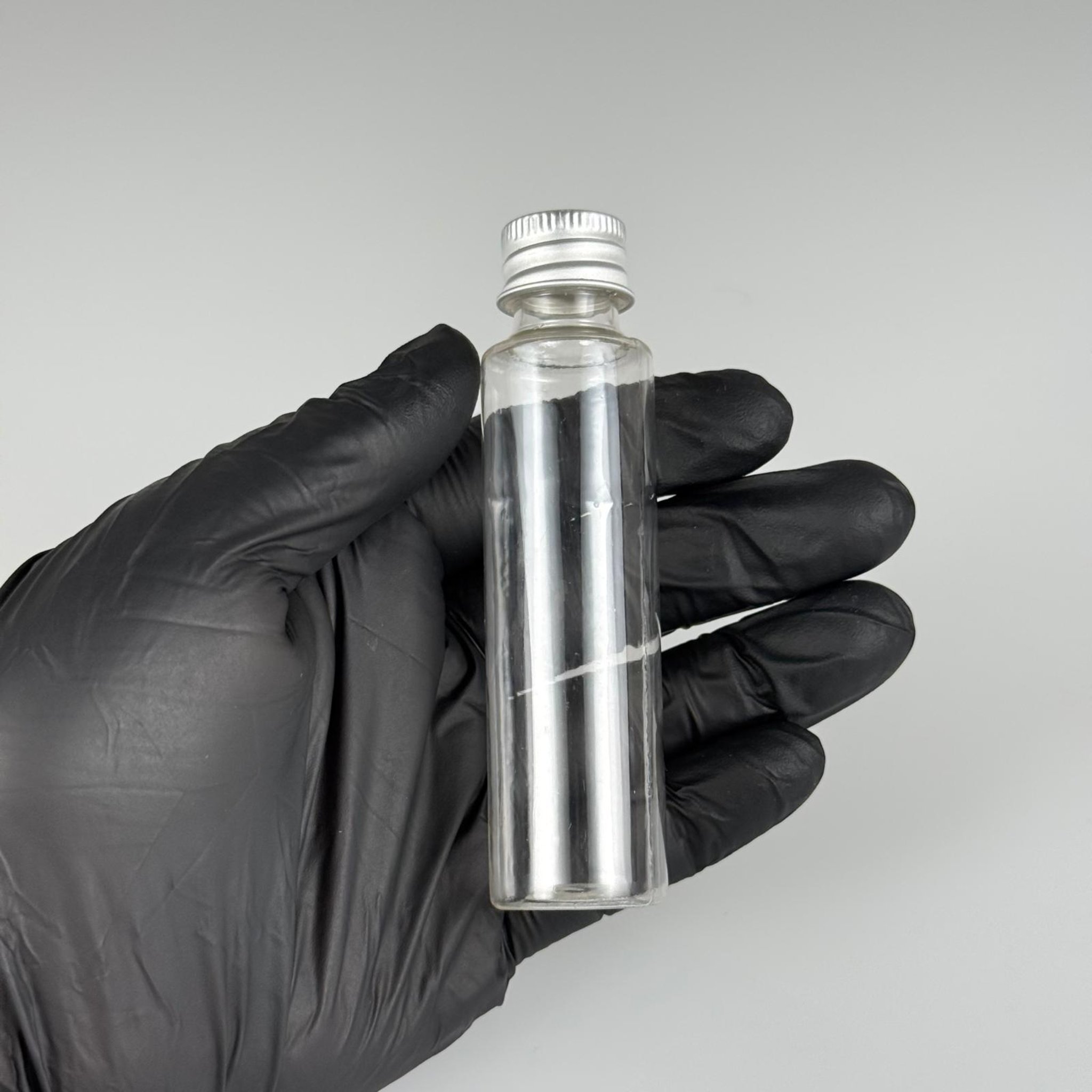 35 CC PET ŞİŞE - KÖPÜK CONTALI GÜMÜŞ ALÜMİNYUM METAL KAPAKLI TAKIM - 35 ML ŞEFFAF PET ŞİŞE