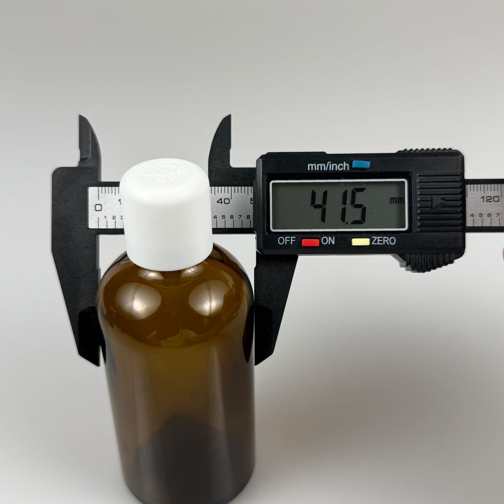 100 CC AMBER CAM ŞİŞE + İÇTEN DAMLALIKLI ÇOCUK KİLİTLİ BEYAZ KAPAK - KAHVERENGİ 100 ML KİLİT KAPAKLI DAMLATMALI ŞİŞE