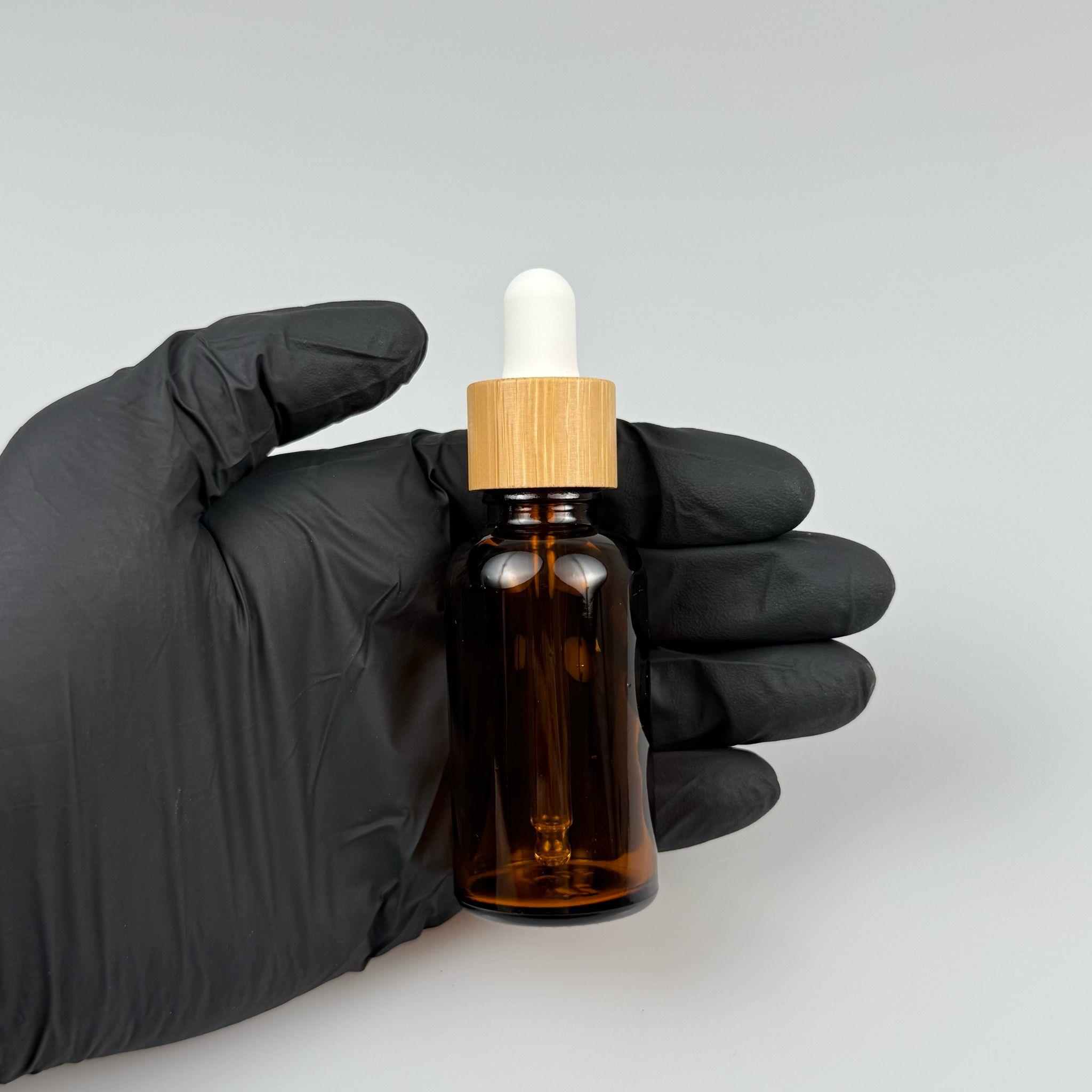 30 CC AMBER CAM DAMLALIKLI ŞİŞE - BEYAZ EMZİK - BAMBU AHŞAP KAPAK - 30 ML BAMBU KAPAKLI CAM DAMLALIKLI ŞİŞE