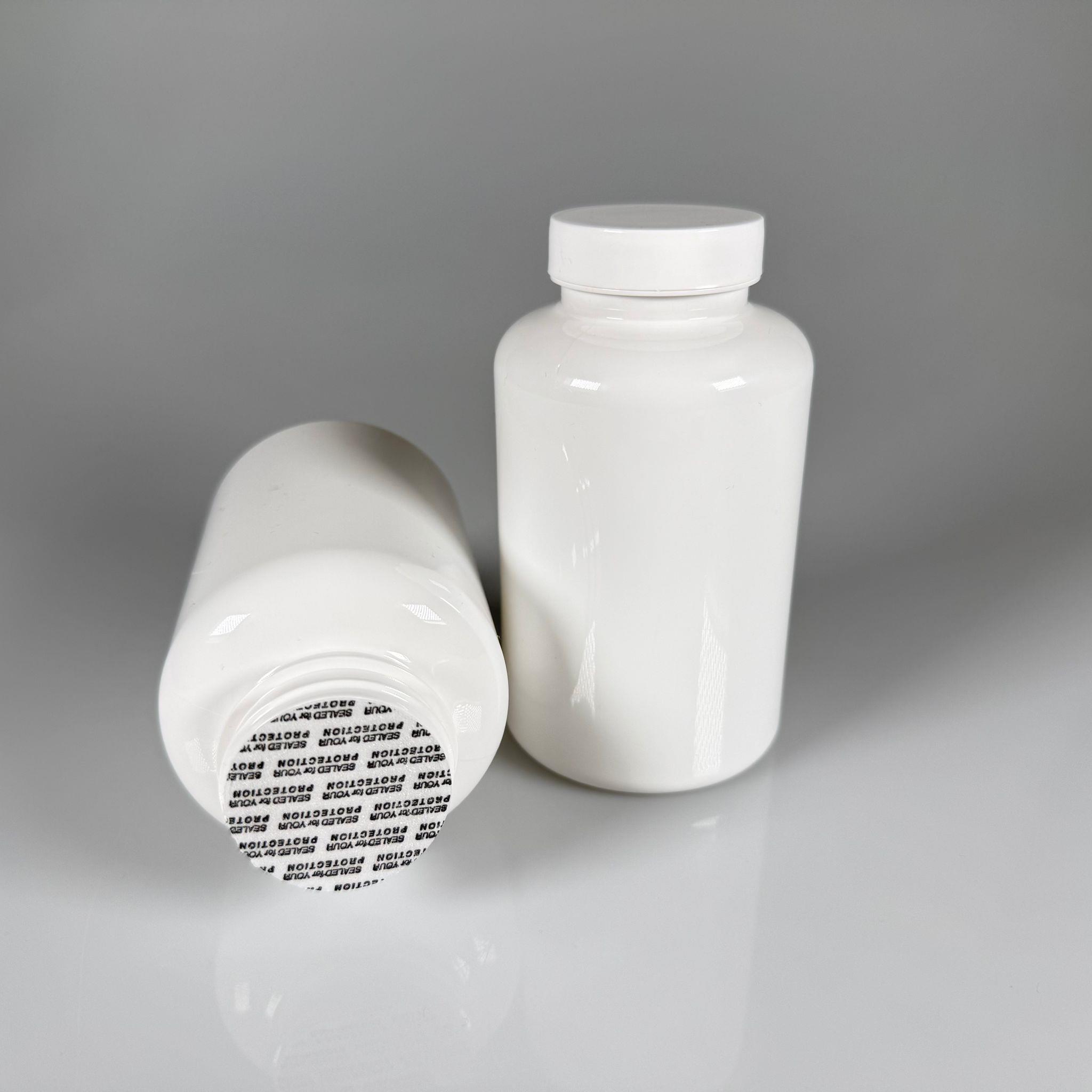 400 CC BEYAZ PET TABLET ŞİŞESİ - BEYAZ KAPAKLI + KENDİNDEN YAPIŞKANLI KÖPÜK CONTALI - 400 ML KAPSÜL KUTUSU - İLAÇ ŞİŞESİ - MEDİKAL HAP ŞİŞESİ - FARMASÖTİK KAVANOZ