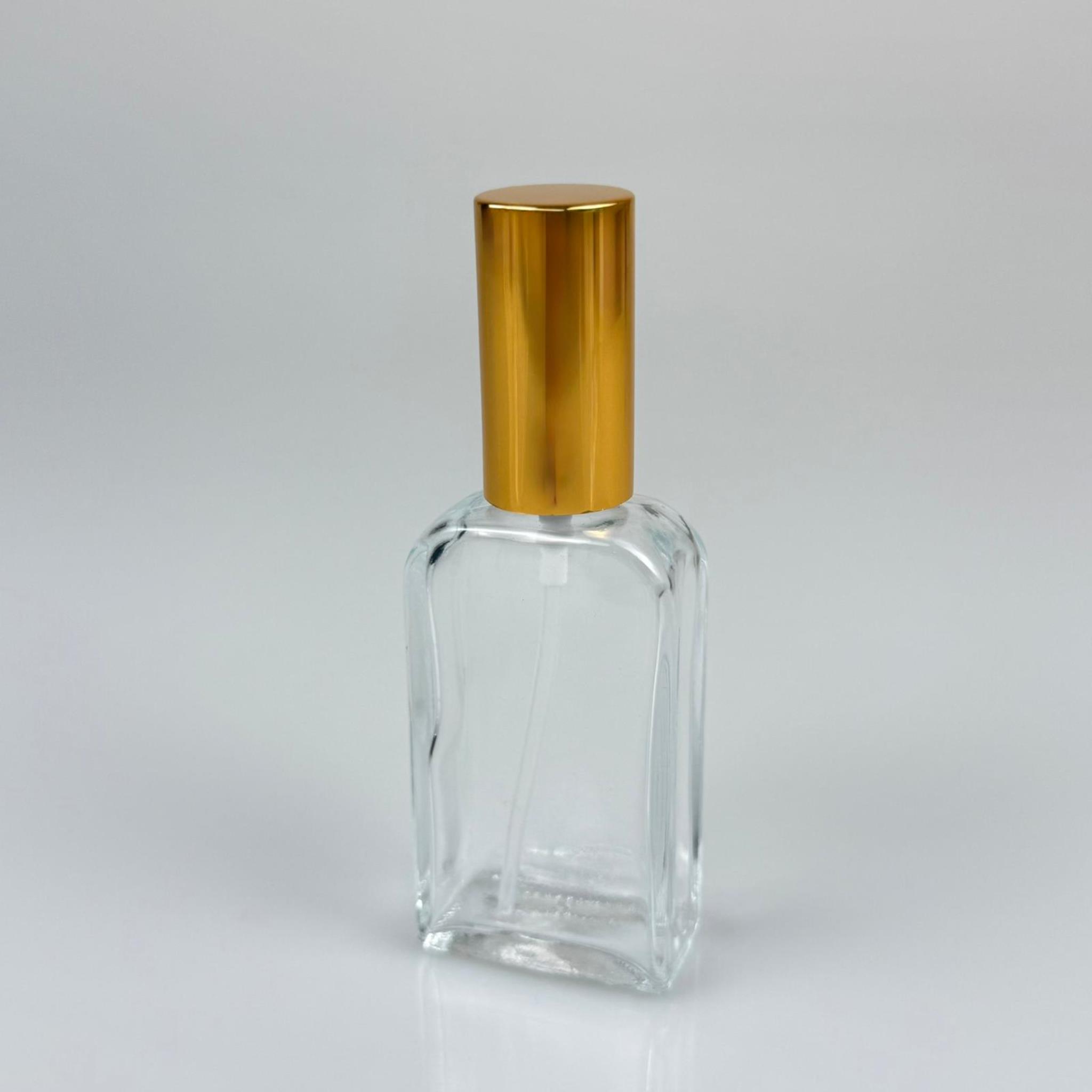 50 CC YASSI DİKDÖRTGEN CAM ŞİŞE - VİDALI GOLD SPREYLİ PARFÜM KOLONYA ŞİŞESİ TAKIM - 50 ML PRESTİJLİ ŞİŞE