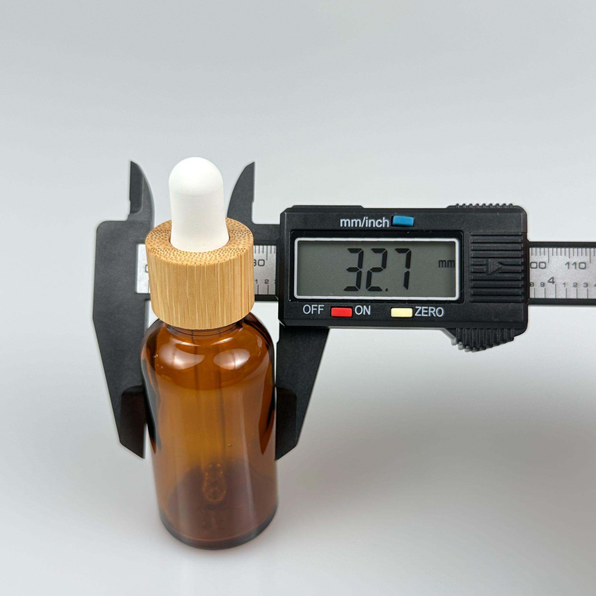 30 CC AMBER CAM DAMLALIKLI ŞİŞE - BEYAZ EMZİK - BAMBU AHŞAP KAPAK - 30 ML BAMBU KAPAKLI CAM DAMLALIKLI ŞİŞE
