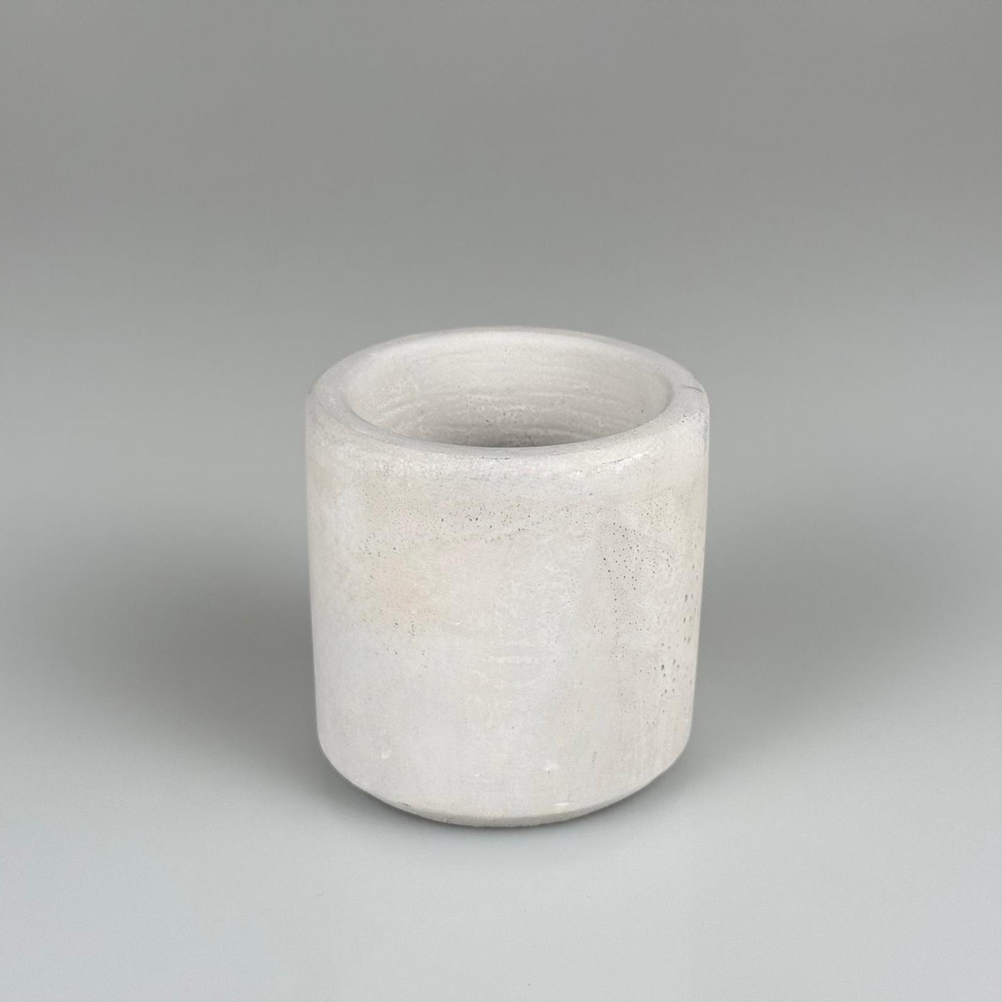 BETON MUMLUK - 100 CC - TAŞ BETONDAN MUM BARDAK - DEKORATİF MUM BARDAĞI, MİNİ SAKSI