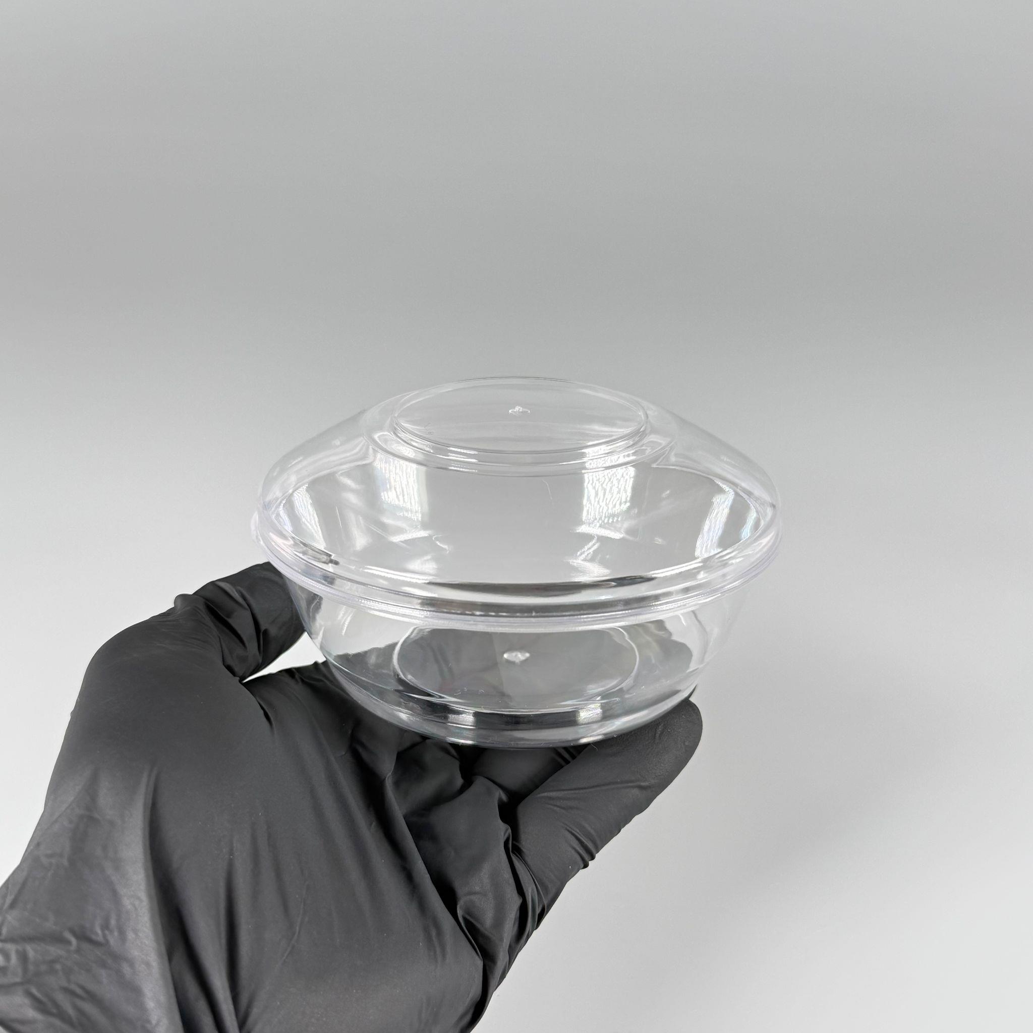 KRİSTAL PLASTİK MİKA TATLI KABI - 280 CC KAPAKLI YUVARLAK MODEL 30 LU PAKET - muhallebi, profiterol, puding, tiramisu, sütlaç, sütlü tatlı, çerezlik, pastane vb için çok amaçlı plastik boş kaseler