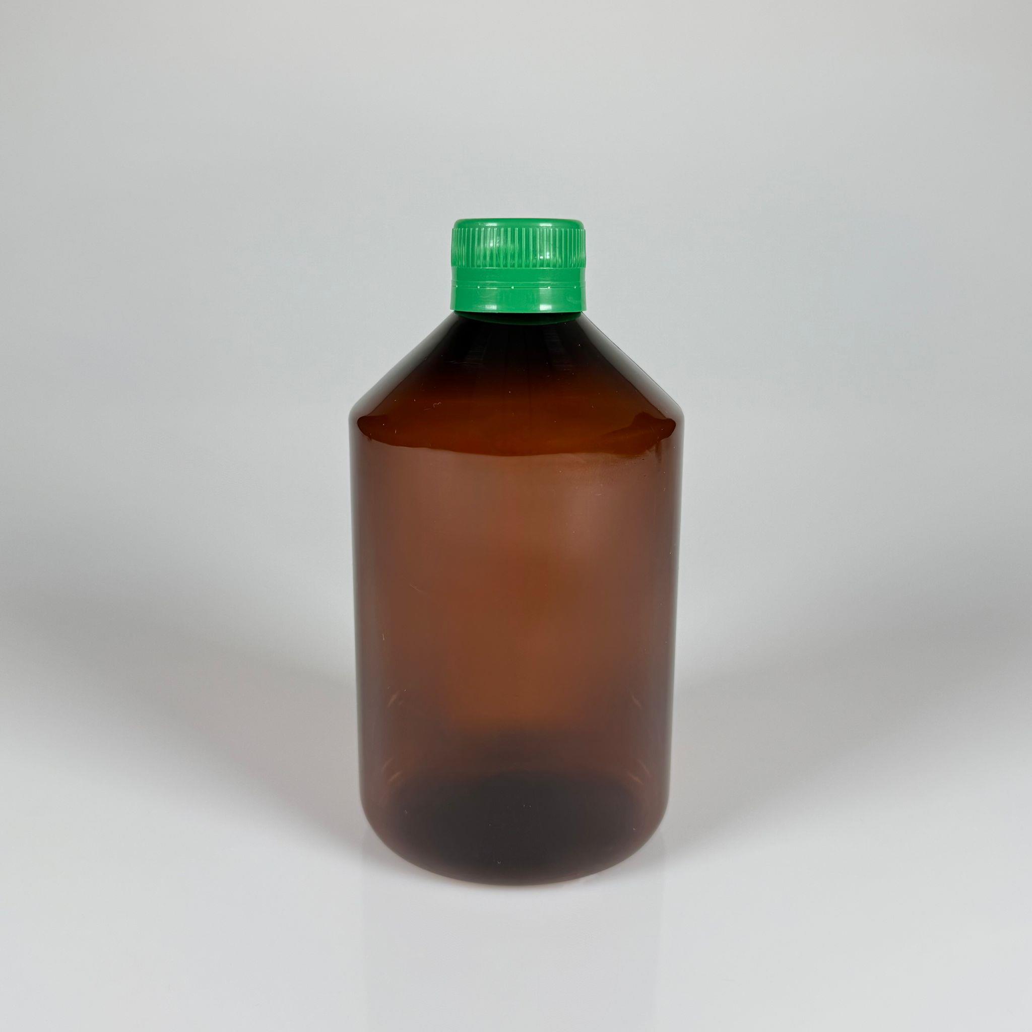 500 CC AMBER SERT PLASTİK ŞİŞE - YEŞİL KİLİTLİ KAPAKLI  - 500 ML KAHVERENGİ PET ŞİŞE