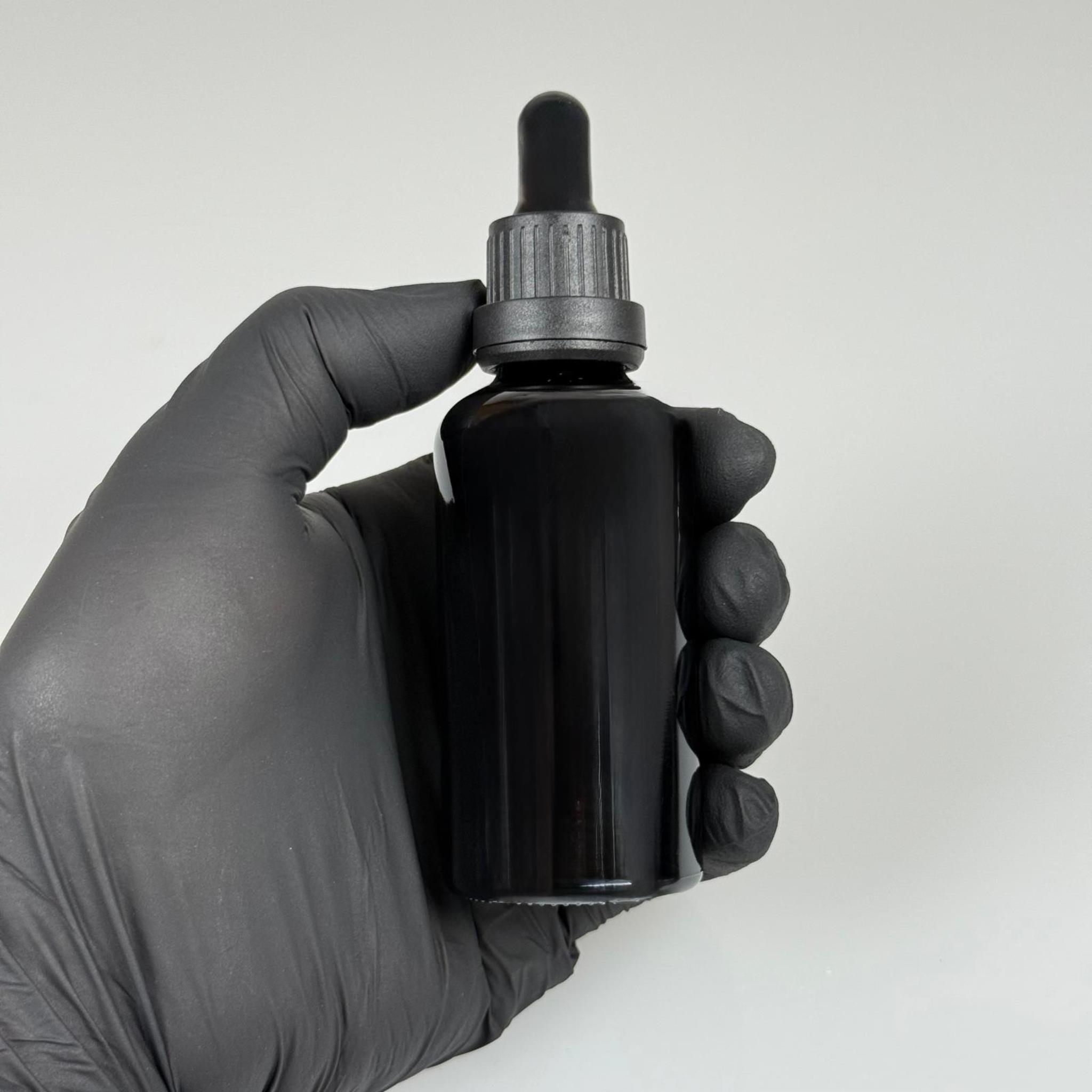 50 CC SİYAH CAM DAMLALIKLI ŞİŞE - SİYAH EMZİK - SİYAH PLASTİK KİLİTLİ KAPAK - 50 ML SİYAH CAM DAMLALIKLI ŞİŞE