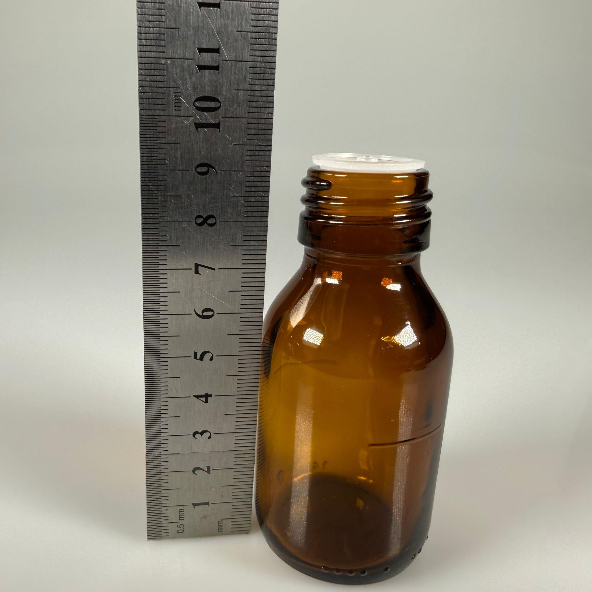 50 ML DOLUMU KOLAY, GENİŞ AĞIZLI İÇTEN DAMLALIKLI ŞİŞE (28 MM AĞIZ)  - 50 CC BEYAZ CONTALI KAPAKLI İÇTEN DAMLALIKLI CAM ECZA ŞİŞESİ - AMBER KAHVERENGİ