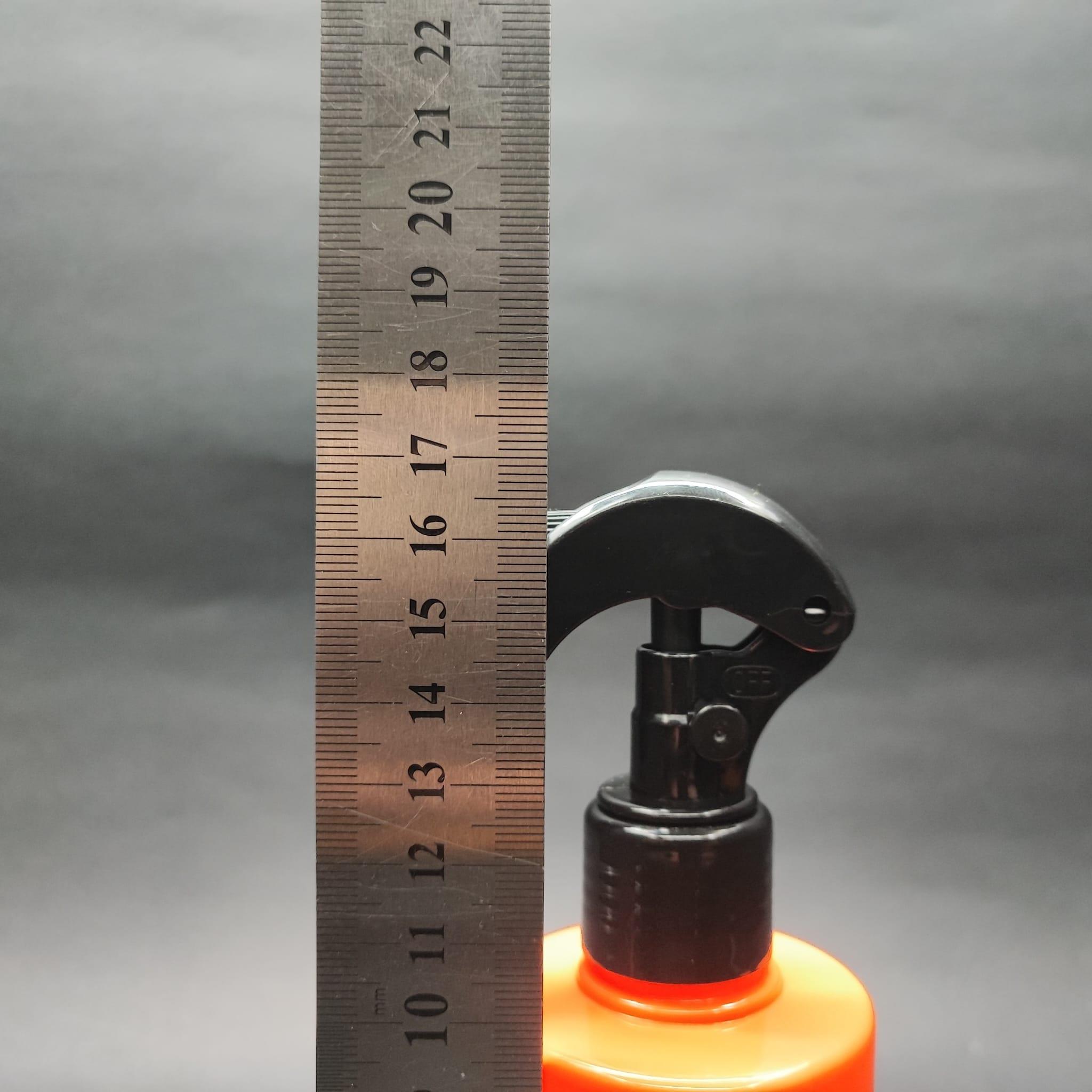 200 CC KÜT BOYUNLU SİLİNDİR PET ŞİŞE (24 GR) - SİYAH TRİGER SPREYLİ (DUMAN PÜSKÜRTÜR) - 200 ML PLASTİK ŞİŞE - TURUNCU