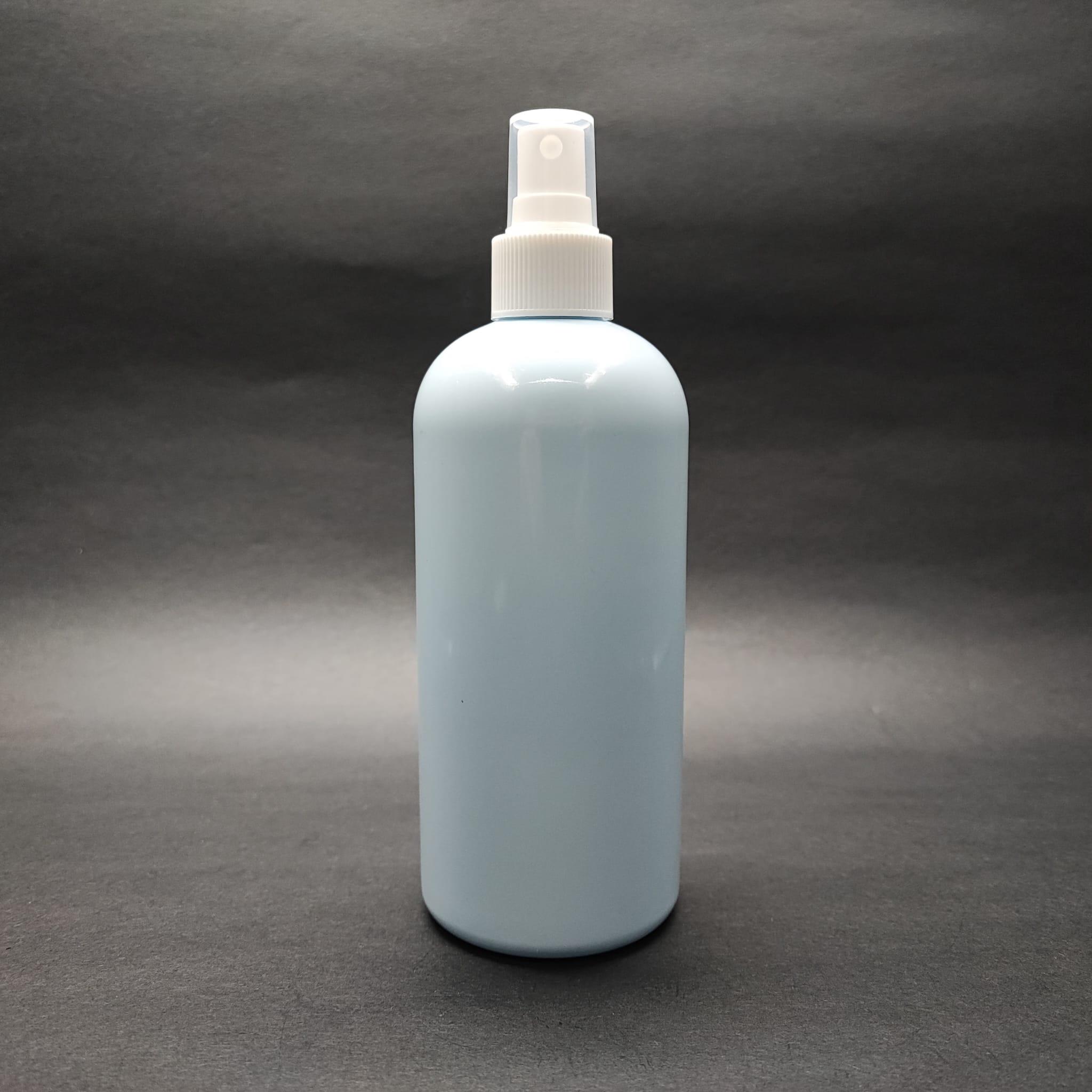 400 CC OVAL BOYUNLU SİLİNDİR PET ŞİŞE (30 GR) - BEYAZ SPREYLİ - 400 ML PLASTİK ŞİŞE - BEBEK MAVİSİ