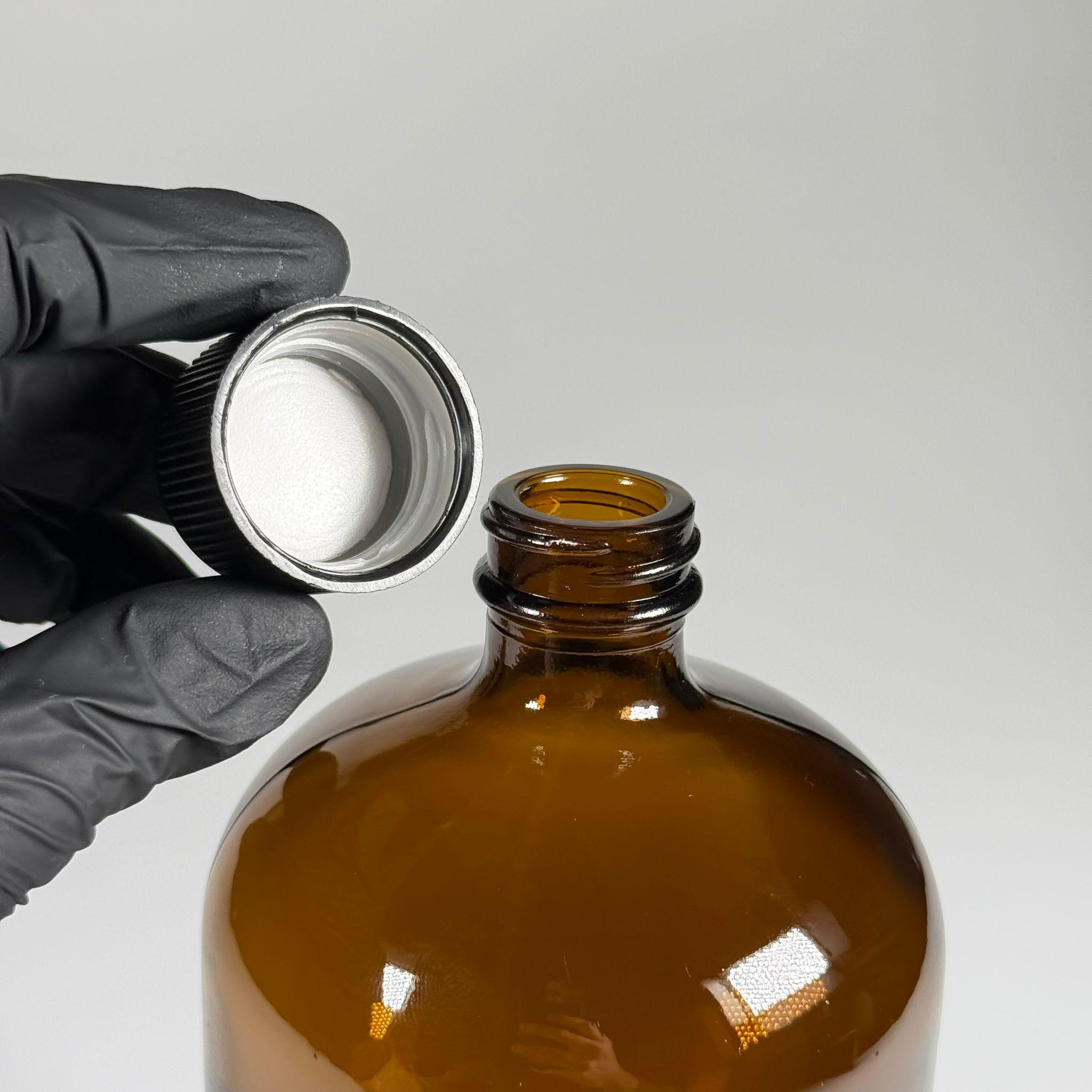 1 LT KAHVERENGİ ECZA ŞİŞESİ - SİYAH ÇOCUK KİLİT KAPAKLI KAPAK - 1000 CC AMBER KÜT BOYUNLU CAM İLAÇ ŞİŞESİ - BOŞ ŞURUP ŞİŞELERİ