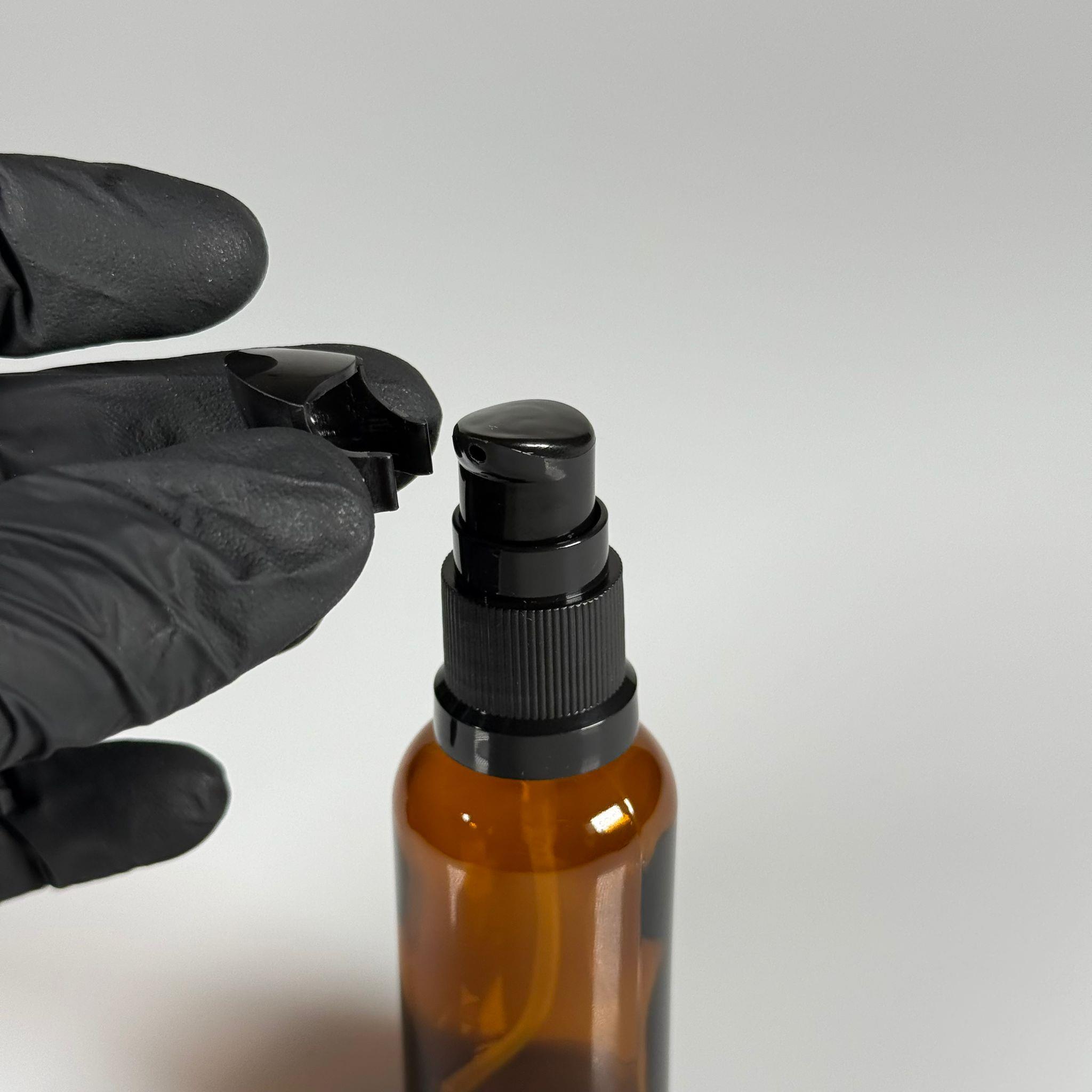 30 CC AMBER CAM ŞİŞE - SIZDIRMAZ ETEKLİ SİYAH LOSYON POMPALI TAKIM - 30 ML LOSYON ŞİŞESİ - YAĞ, KREM GİBİ YOĞUN KIVAMLI SIVILAR İÇİN CAM AMBALAJ