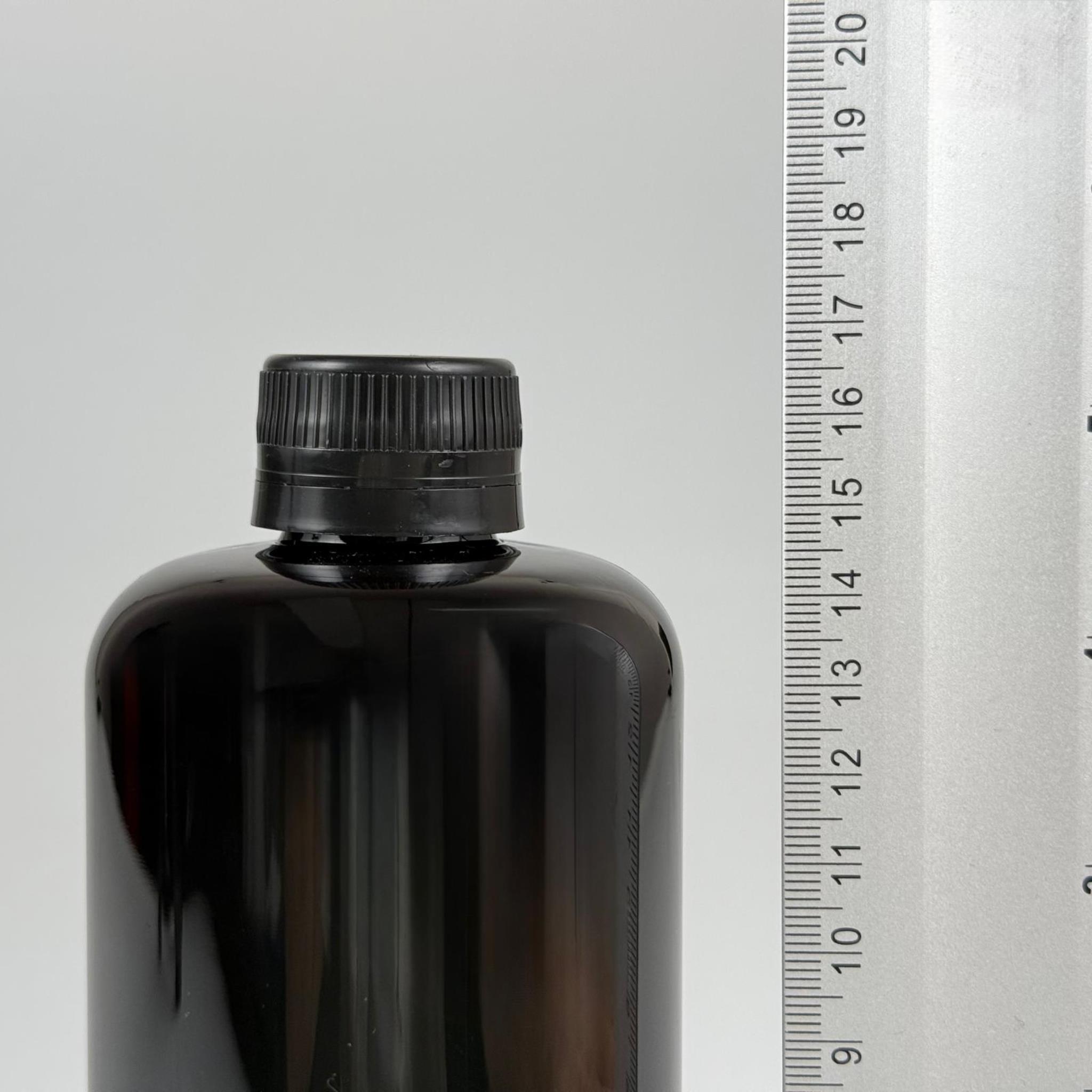 500 CC SİYAH UZUN SİLİNDİR PET ŞİŞE KALIN (26 GR) - SİYAH KİLİTLİ CONTALI KAPAKLI - 28 AĞIZ - 500 ML PET ŞİŞE