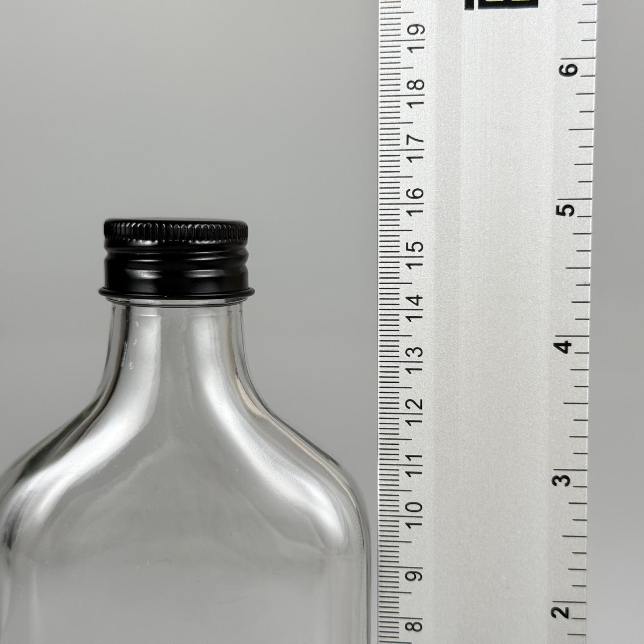 200 CC YASSI CAM ŞİŞE - SİYAH METAL ALÜMİNYUM KAPAKLI - 200 ML CAM ŞİŞE - SOĞUK KAHVE İÇİN COLD BREW ŞİŞESİ