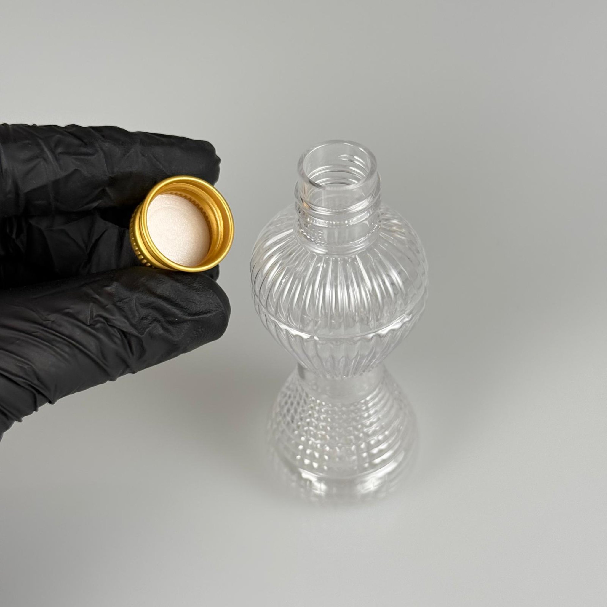 50 CC MİNİ PIRLANTA ŞİŞE + KÖPÜK CONTALI GOLD ALÜMİNYUM METAL KAPAKLI TAKIM - 50 ML PLASTİK CAMPET ŞİŞE