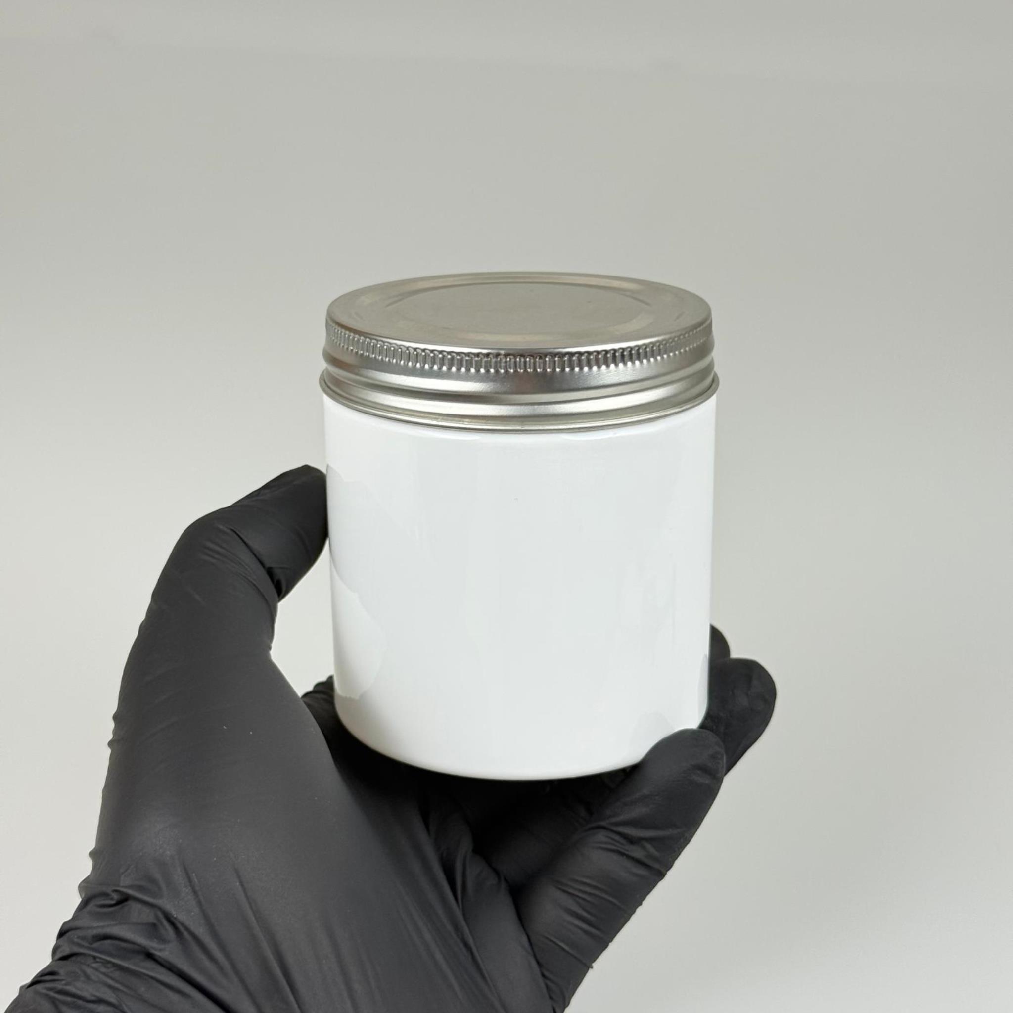 250 ML SERT PET KAVANOZ + GÜMÜŞ METAL KAPAK + İÇ TIPA - 250 CC KALIN BEYAZ PLASTİK KAVANOZ GÜMÜŞ METAL KAPAKLI İÇ TIPALI TAKIM - KREM KAVANOZLARI