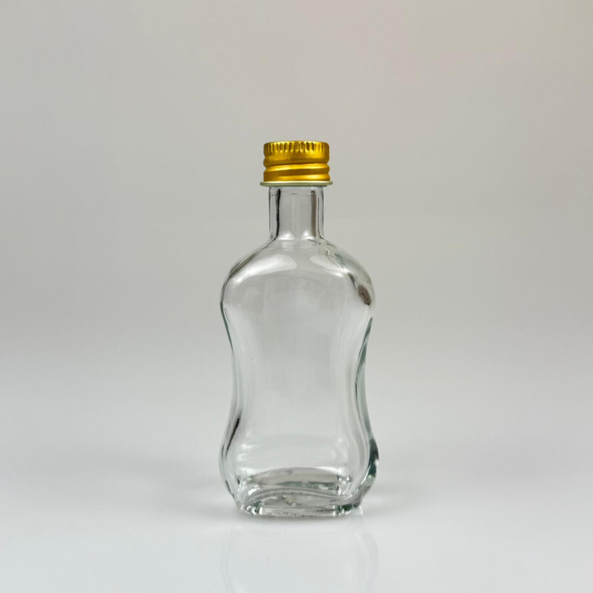 50 CC BOĞAZLI İNCE BELLİ CAM ŞİŞE - GOLD METAL KAPAKLI - 50 ML PRESTİJLİ ŞİŞE