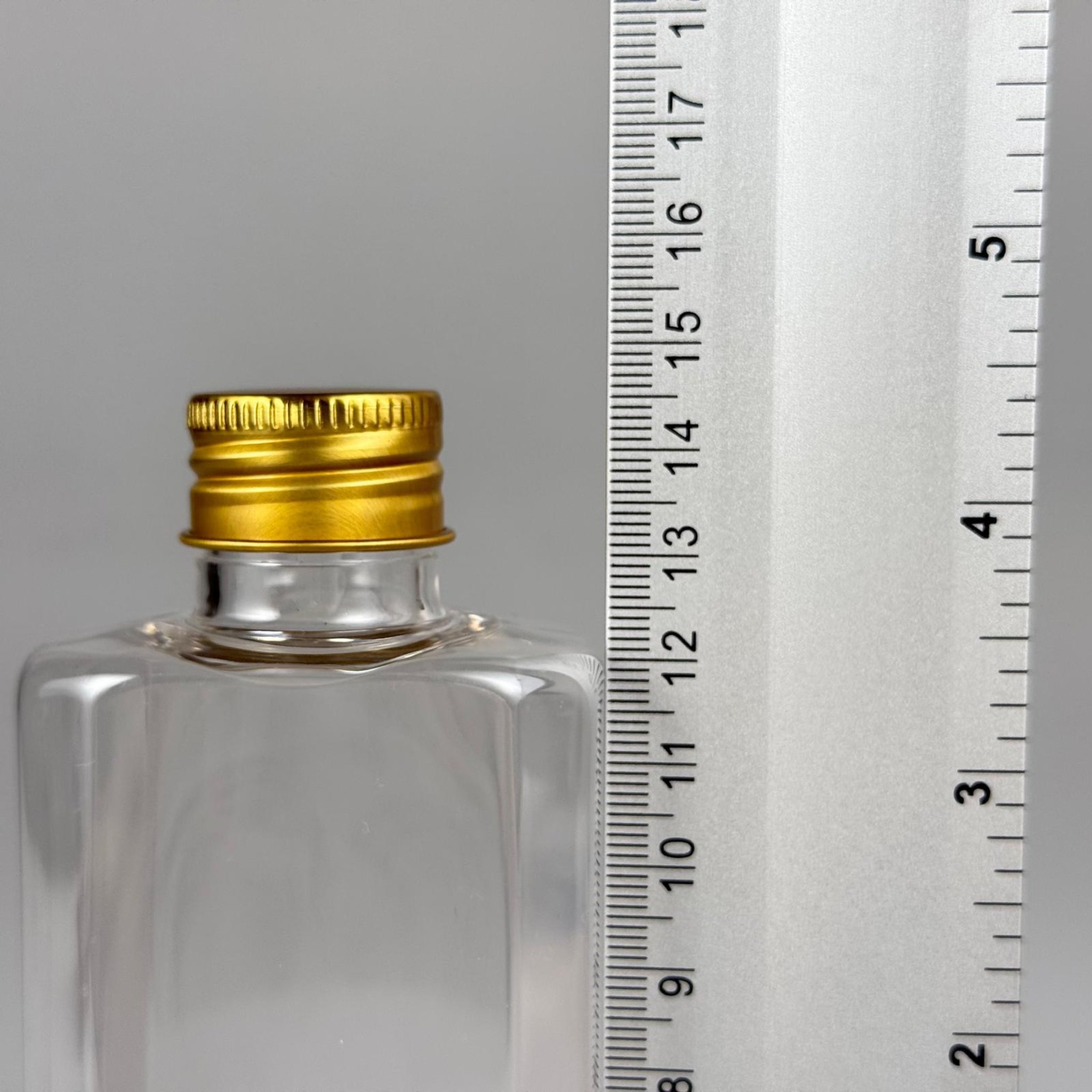 200 CC YASSI MODEL ŞEFFAF PET ŞİŞE (24 AĞIZ) + KÖPÜK CONTALI GOLD METAL ALÜMİNYUM KAPAK + KOLONYA TIPALI TAKIM - 200 ML KAPAKLI PLASTİK ŞİŞELER
