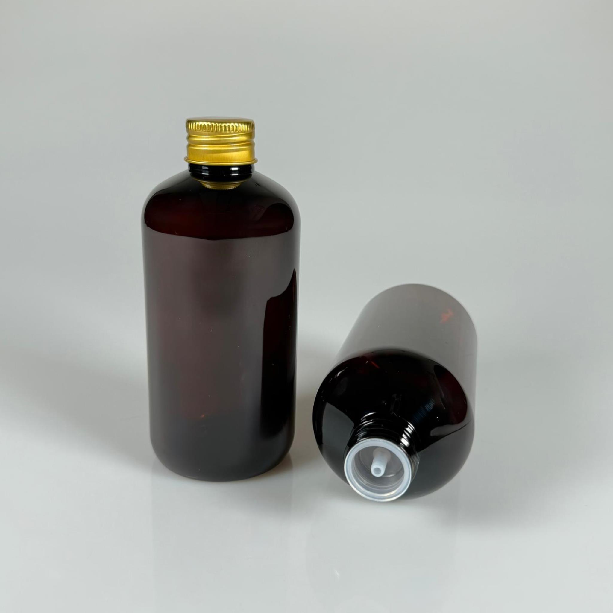 250 CC AMBER ŞİŞE - GOLD METAL KAPAKLI + KOLONYA TIPALI - 250 ML PLASTİK KOLONYA ŞİŞESİ - ZEYNEP MODEL PET ŞİŞE