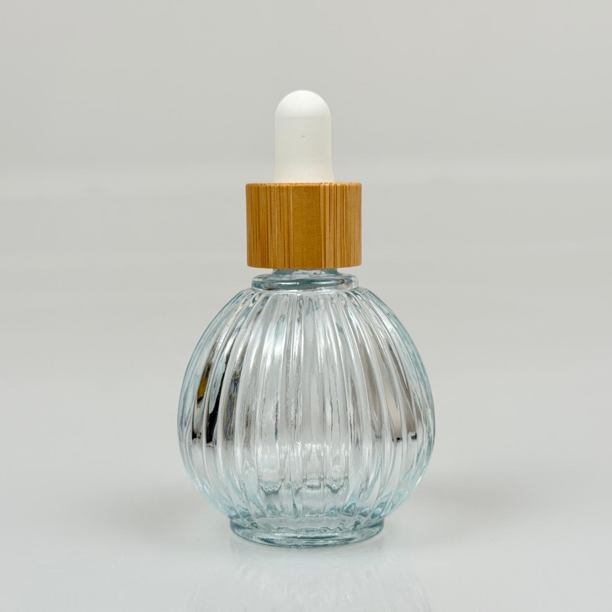 50 CC ÇİZGİLİ TOP MODEL CAM DAMLALIKLI ŞİŞE - BEYAZ EMZİK - BAMBU AHŞAP KAPAK - 50 ML BAMBU KAPAKLI DAMLALIKLI CAM ŞİŞE