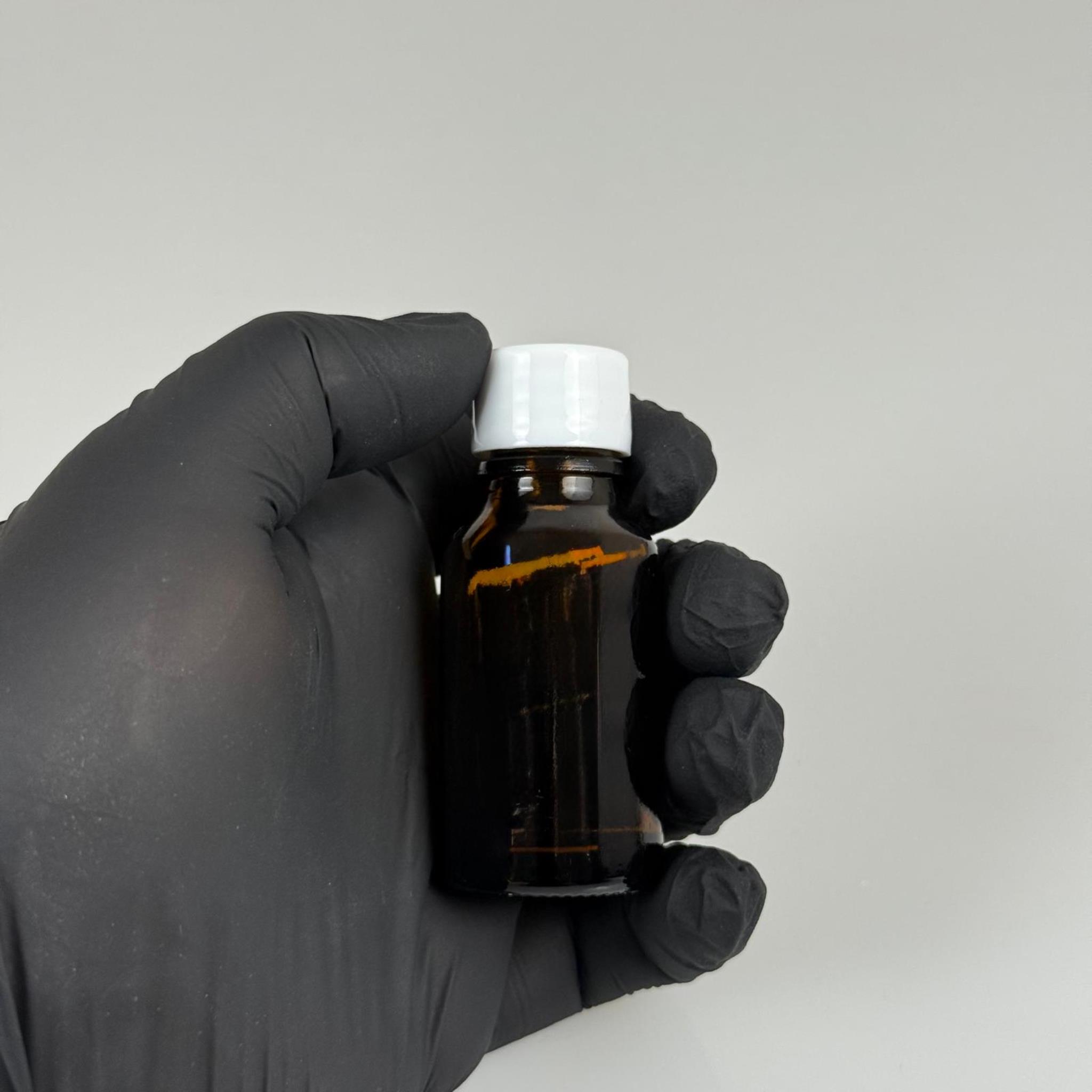 15 ML AMBER CAM ŞİŞE + CONTALI BEYAZ KAPAK - 15 CC KAPAKLI CAM ŞİŞE