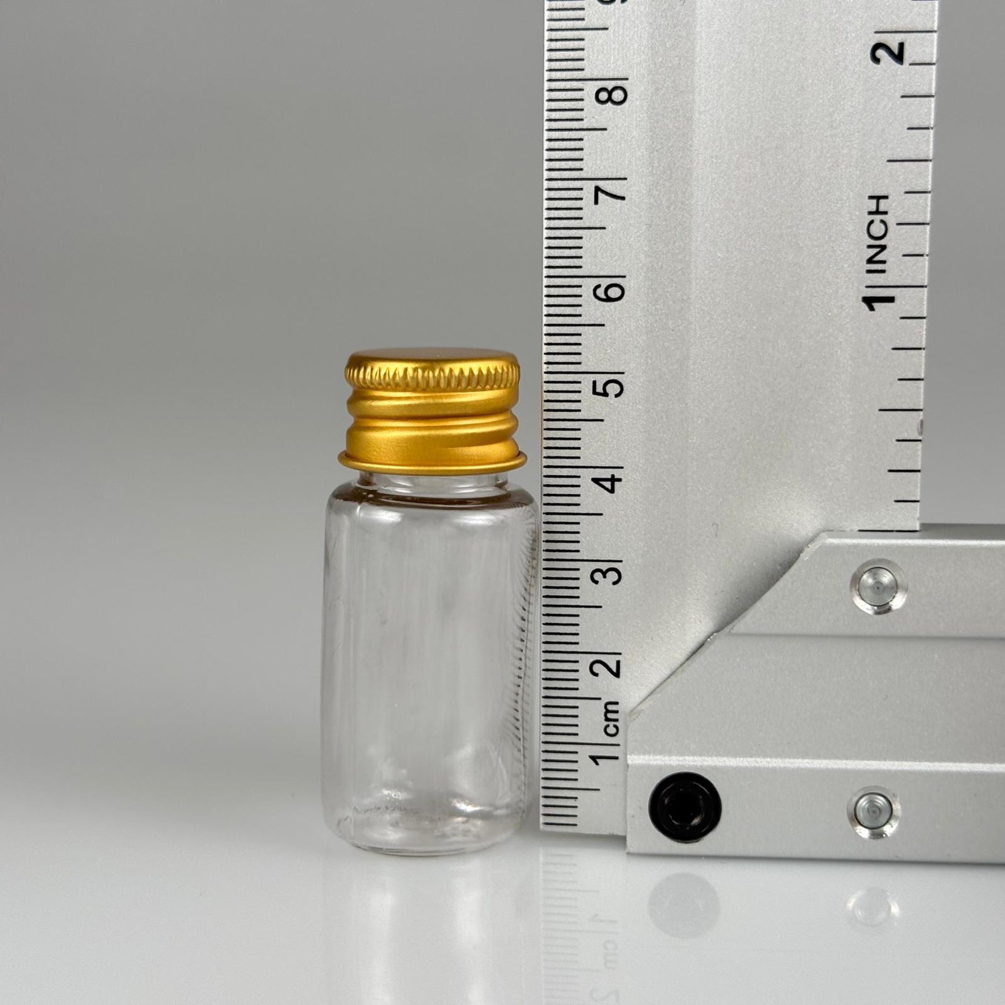 10 CC ŞEFFAF PET SHOT ŞİŞE - KÖPÜK CONTALI GOLD ALÜMİNYUM METAL KAPAKLI TAKIM - 10 ML PLASTİK ŞİŞE