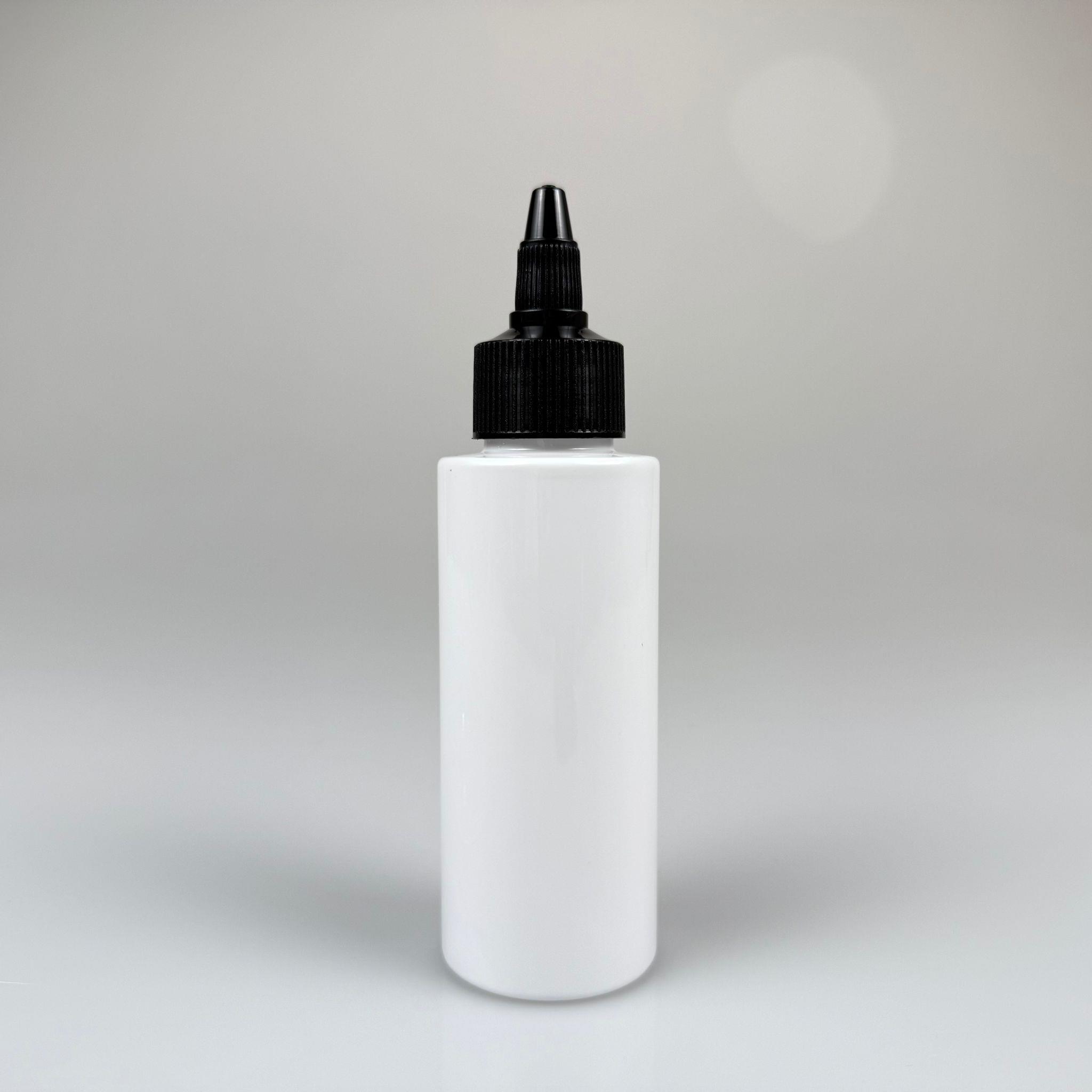 YAĞ, SOS, ACI SOS, SİRKE, SRIRACHA, MÜREKKEP, TUTKAL AKITICI VB BOŞ ŞİŞELERİ - SİYAH SİVRİ TWİST AKITICI KAPAK + 100 ML KÜT BEYAZ SERT PET PLASTİK ŞİŞE TAKIM