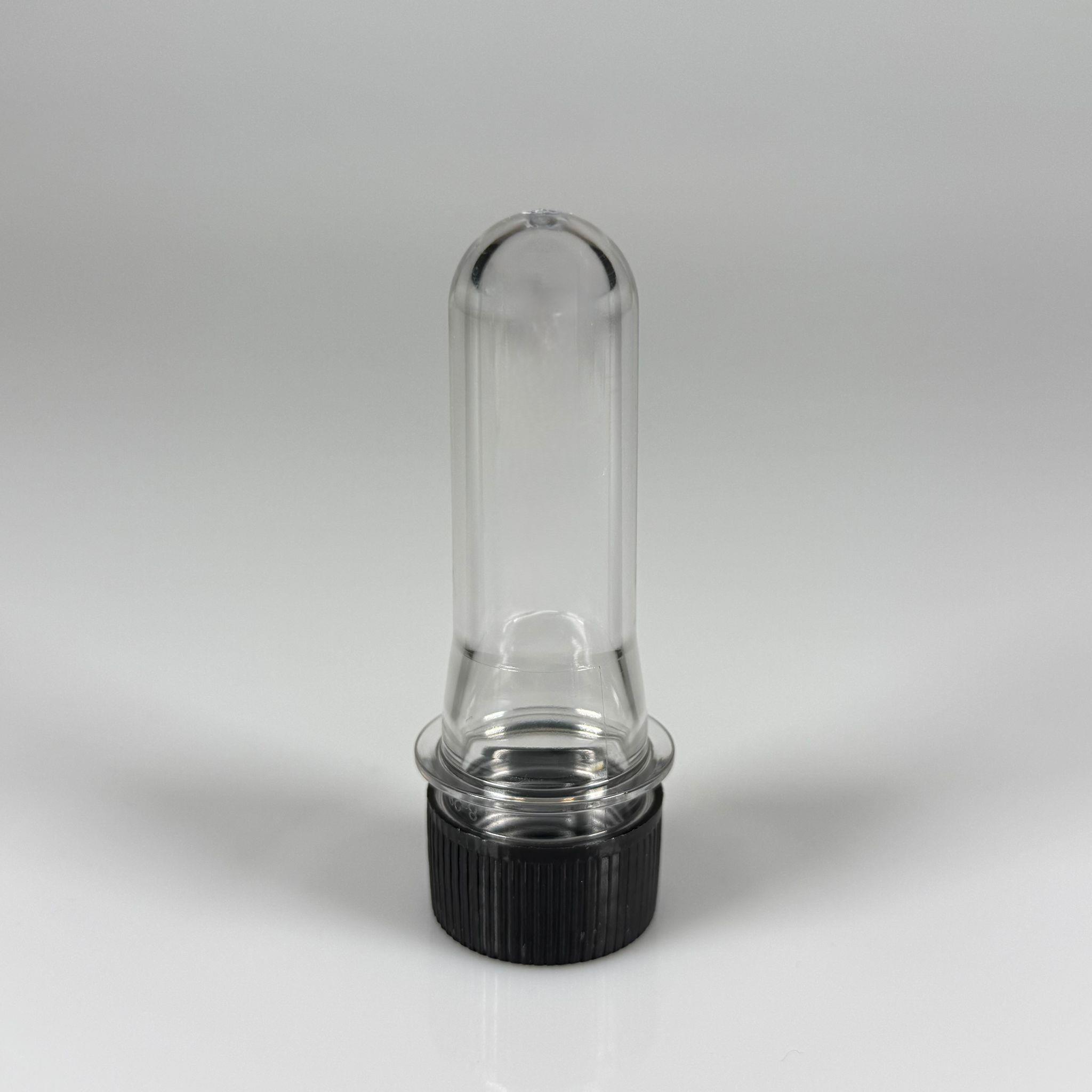 9 CM TÜP - 20 CC UZUN KALIN (20 GR) PET ŞİŞE  - SİYAH PLASTİK KAPAKLI  - BAHARAT, DENEY TÜPÜ, AYAKKABI BAĞCIĞI VB İÇİN PLASTİK TÜP