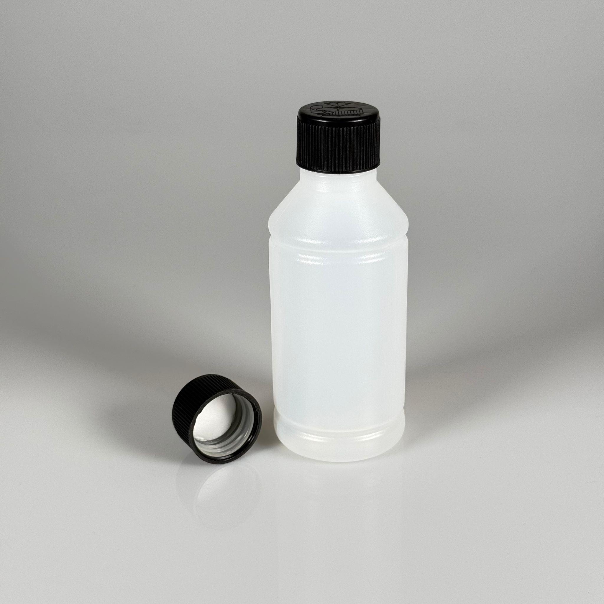 250 CC TİNER ŞİŞESİ - SİYAH ÇOCUK EMNİYET KİLİTLİ KAPAKLI - 250 ML KİMYASALA DAYANIKLI PLASTİK ŞİŞE - 0,25 LT POLİETİLEN ŞİŞE