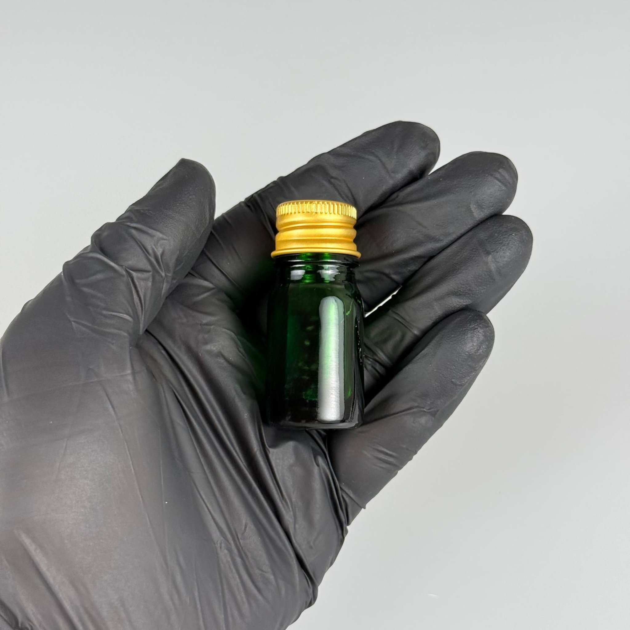 5 CC YEŞİL CAM ŞİŞE + KÖPÜK CONTALI GOLD ALÜMİNYUM METAL KAPAKLI TAKIM - 5 ML YEŞİL CAM ŞİŞE
