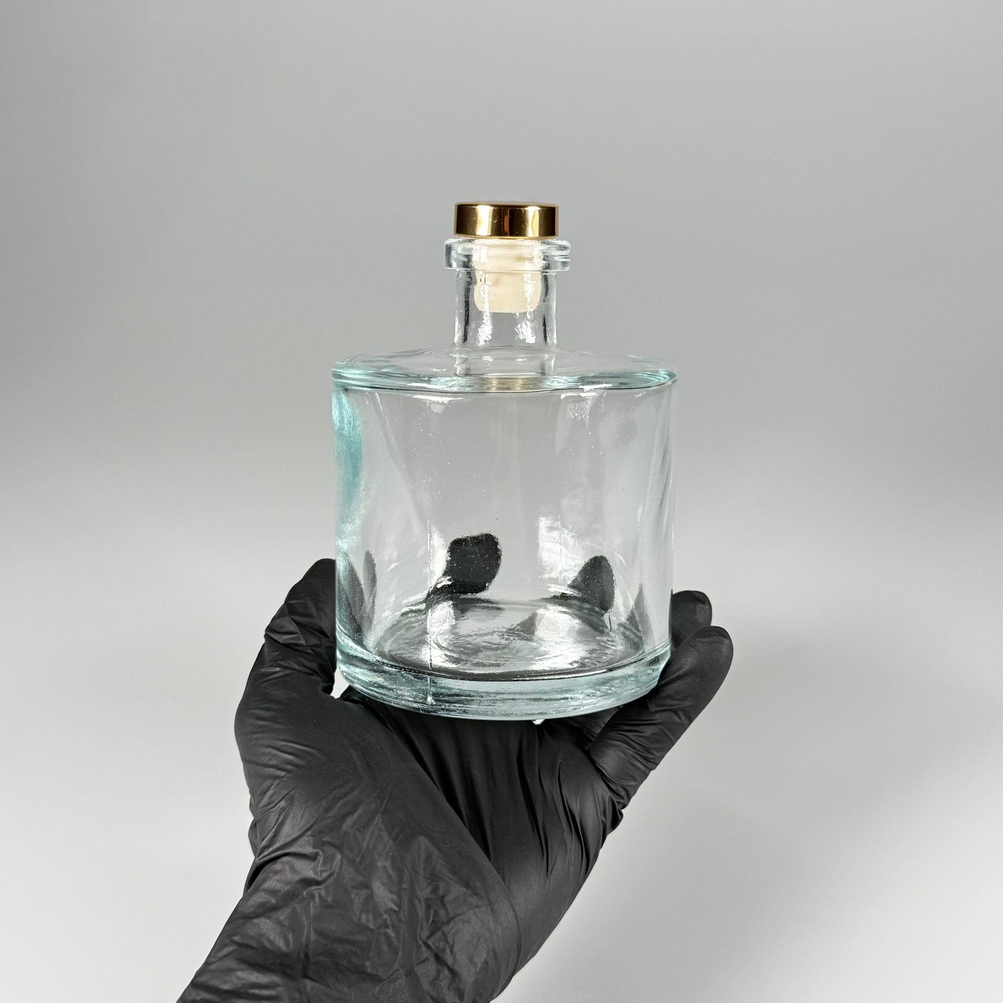 500 CC LÜX ŞİŞE - SİLİNDİR - 500 ML BÜYÜK BOY DİFFUSER ŞİŞE GOLD MANTAR TIPALI