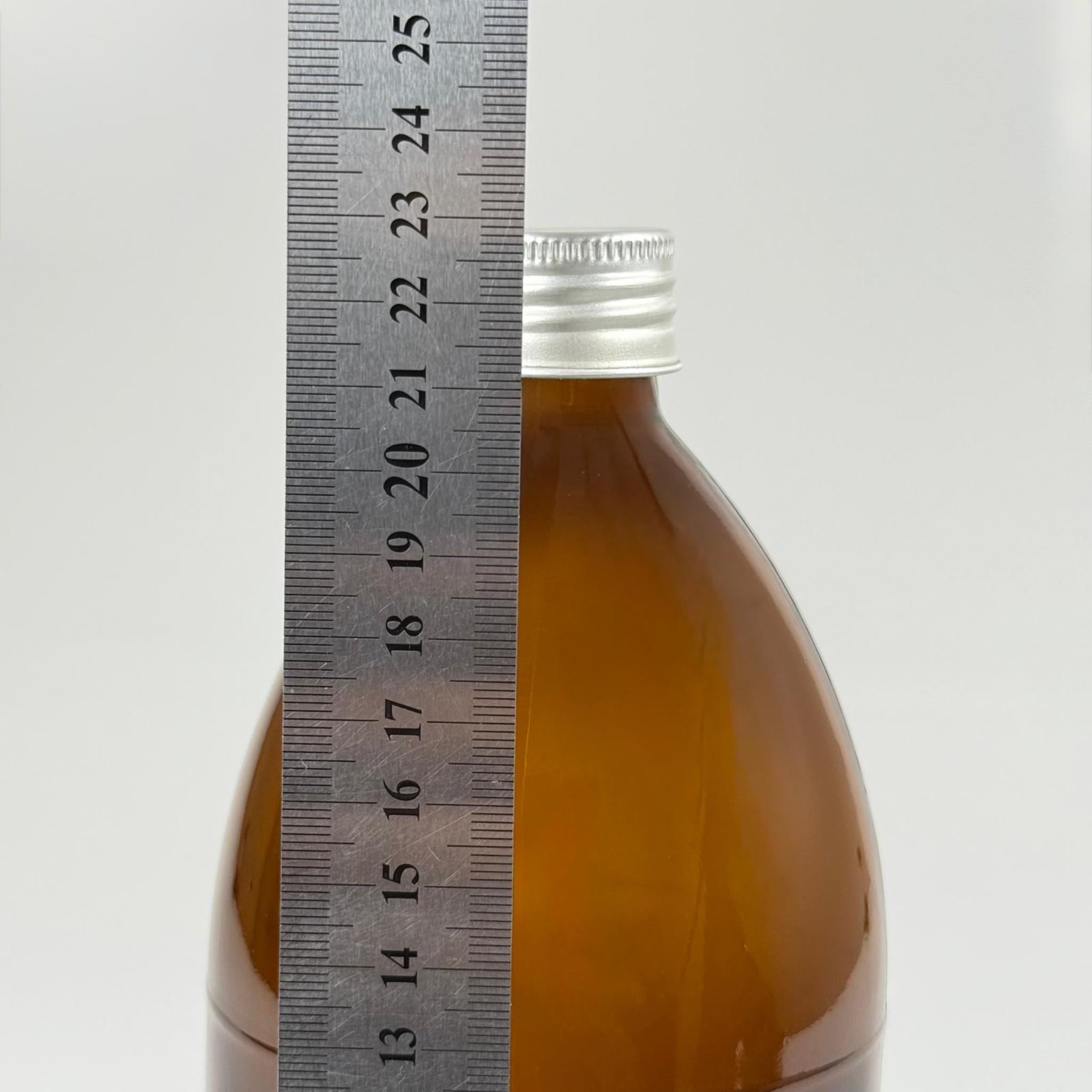 1000 CC AMBER TOMBUL ÖZEL SERİ CAM ŞİŞE - METAL ALÜMİNYUM GÜMÜŞ KÖPÜK CONTALI KAPAKLI - 1000 ML CAM ECZA ŞİŞESİ - KAHVERENGİ